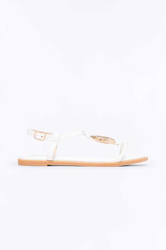 Avida Shell Sandals - White NEWFASHIONEDGE