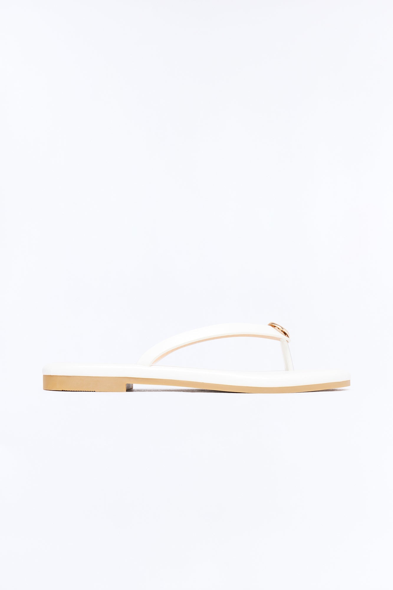 Kacee Stud Flip Flops - White NEWFASHIONEDGE