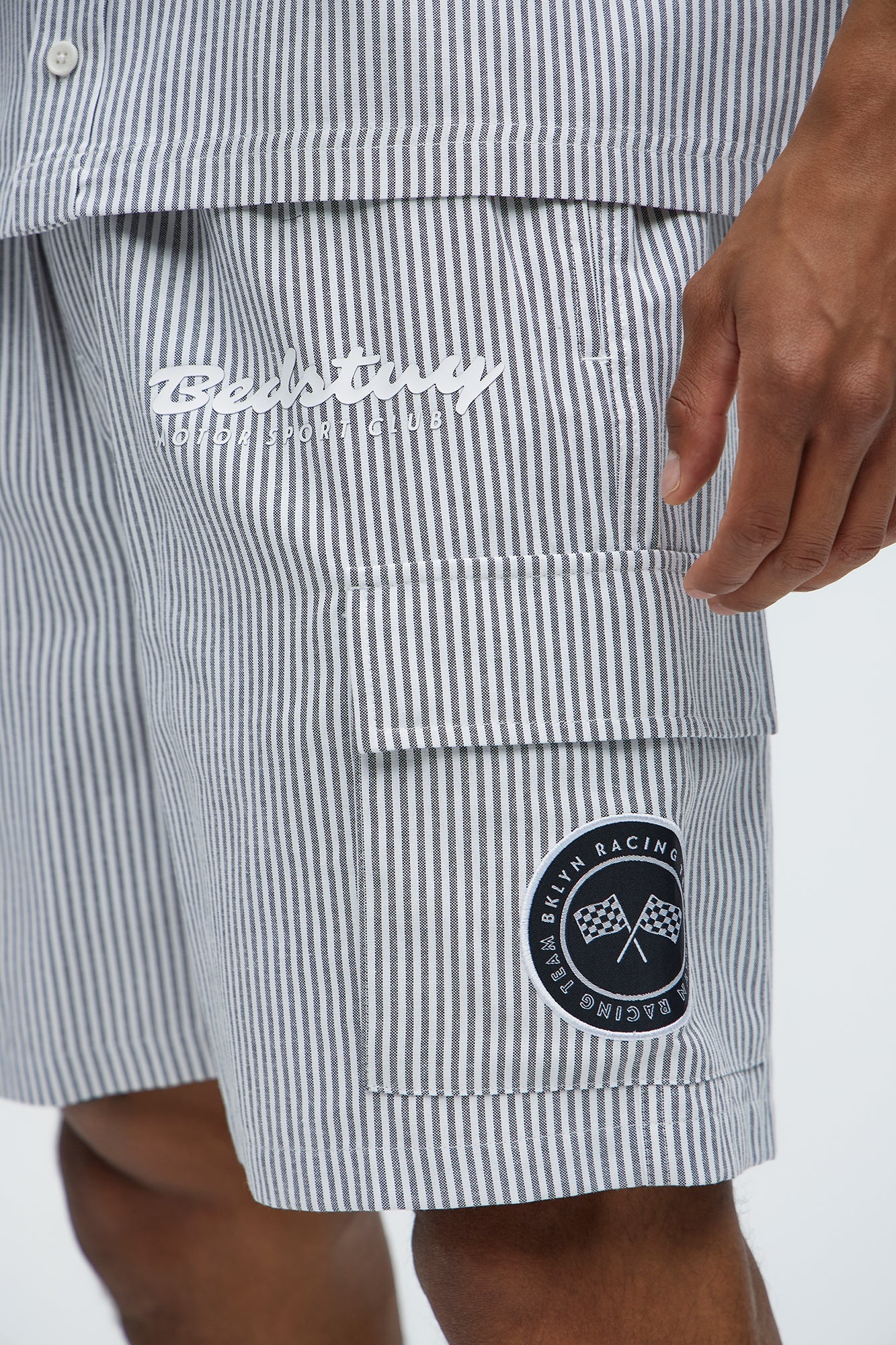 Bedstuy Patch Relaxed Shorts - Black/White