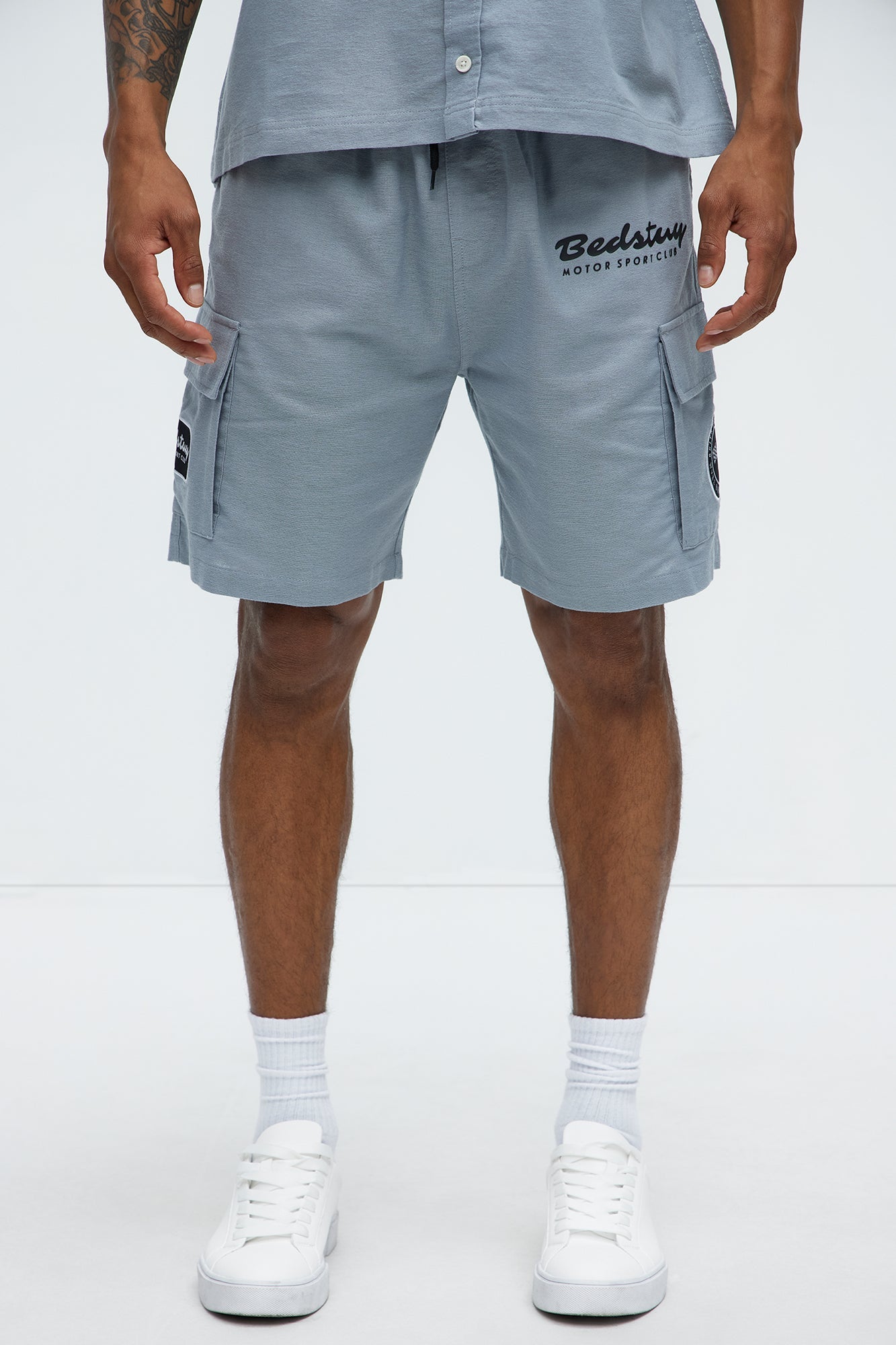 Bedstuy Patch Relaxed Shorts - Light Blue