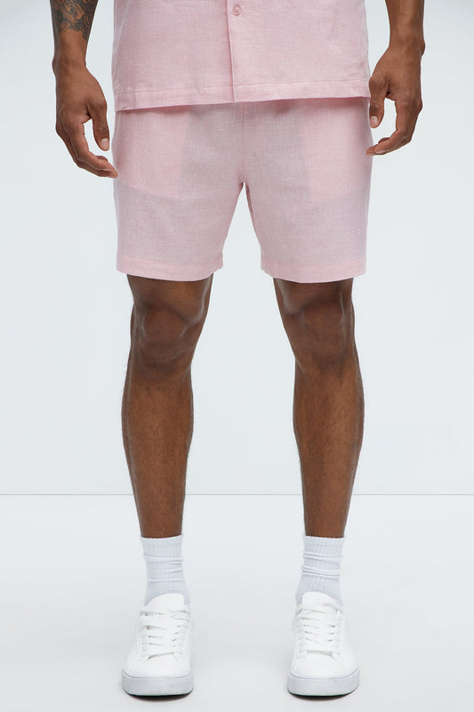 Bahamas Linen Shorts - Pink