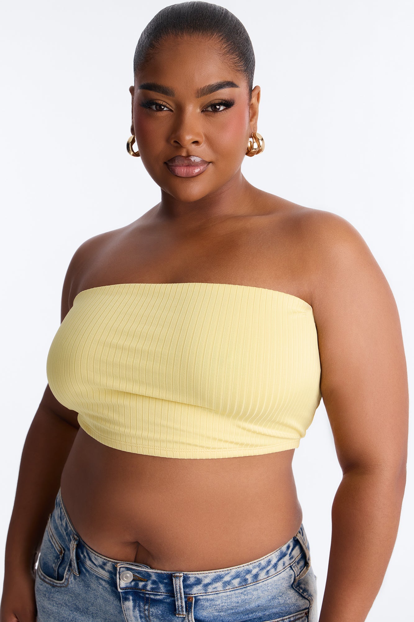 Masha Double Lined Ribbed Tube Top - Butter Yellow Fashion Nova
