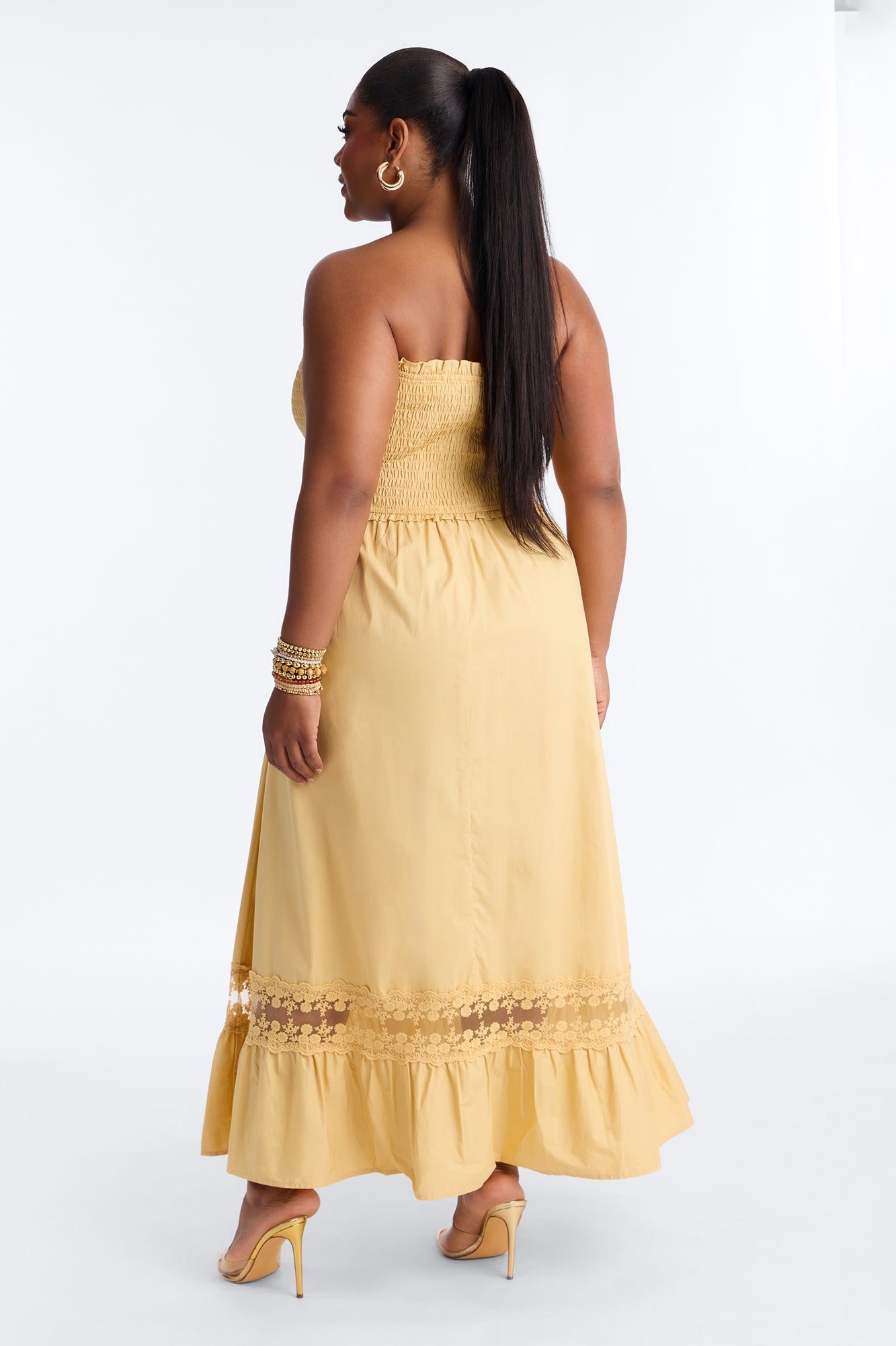 Keira Strapless Maxi Dress - Butter Yellow