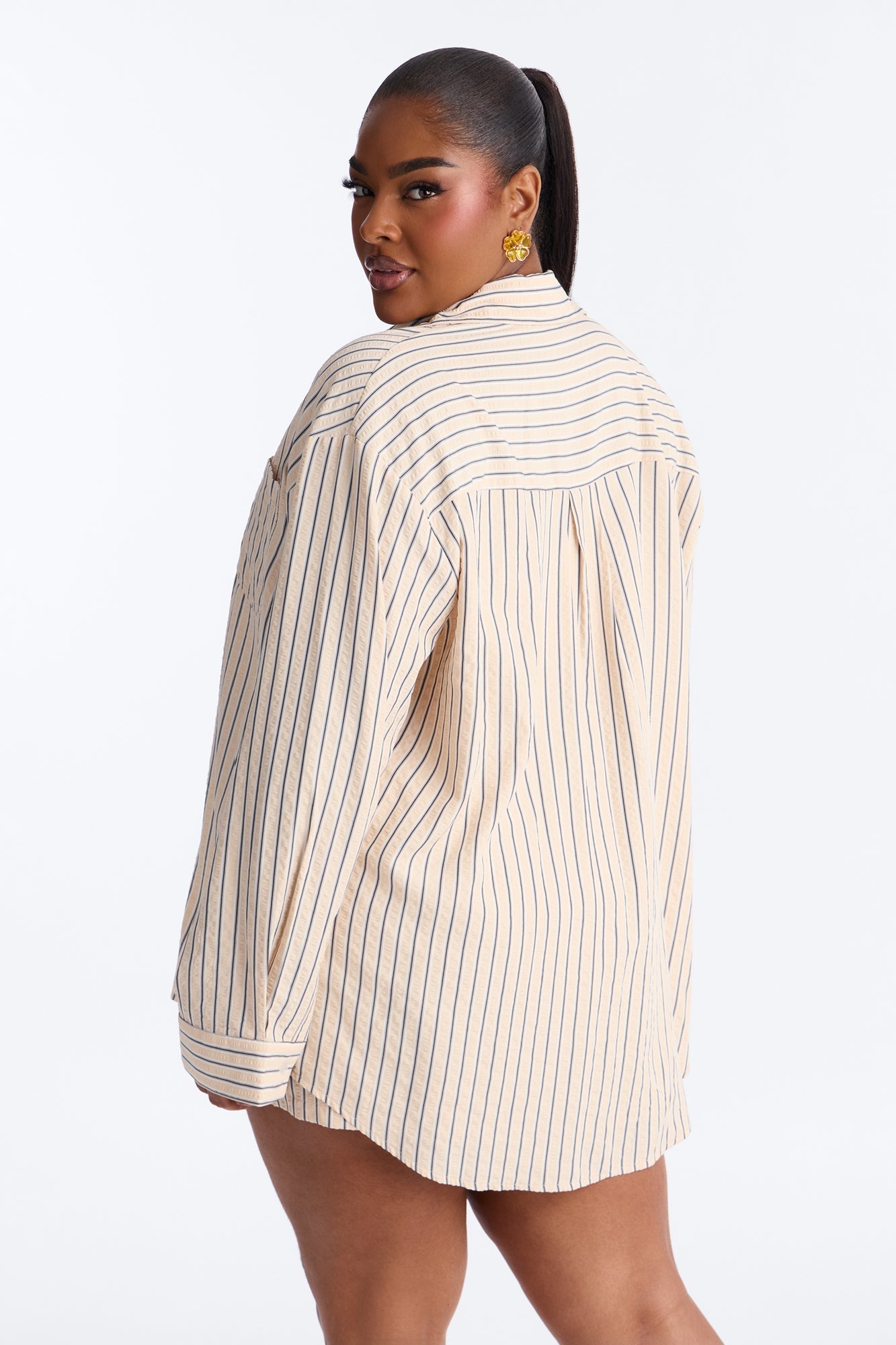 Aubrey Textured Striped Short Set - Yellow/combo NEWFASHIONEDGE