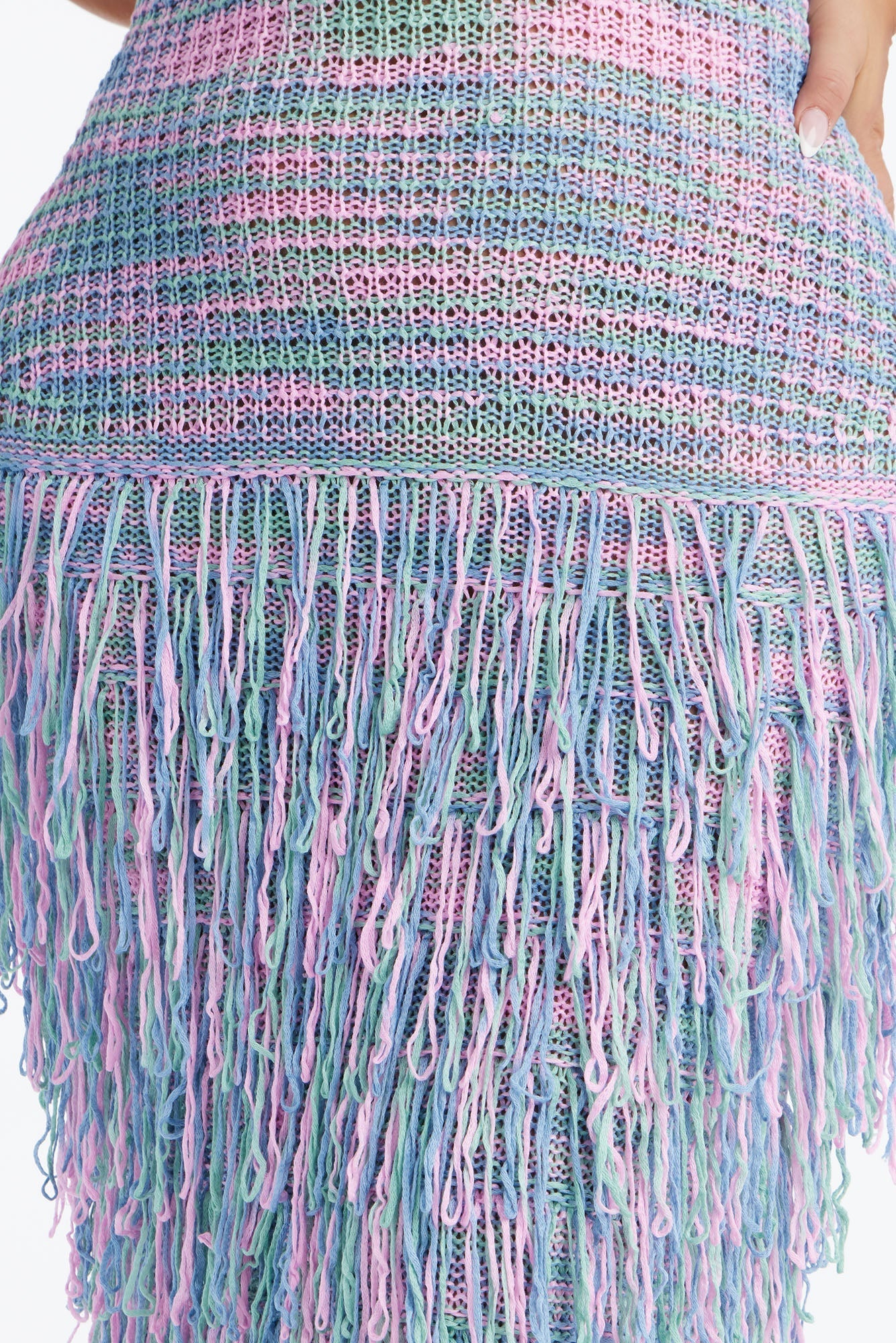Catalina Marled Crochet Maxi Dress - Sage/combo NEWFASHIONEDGE
