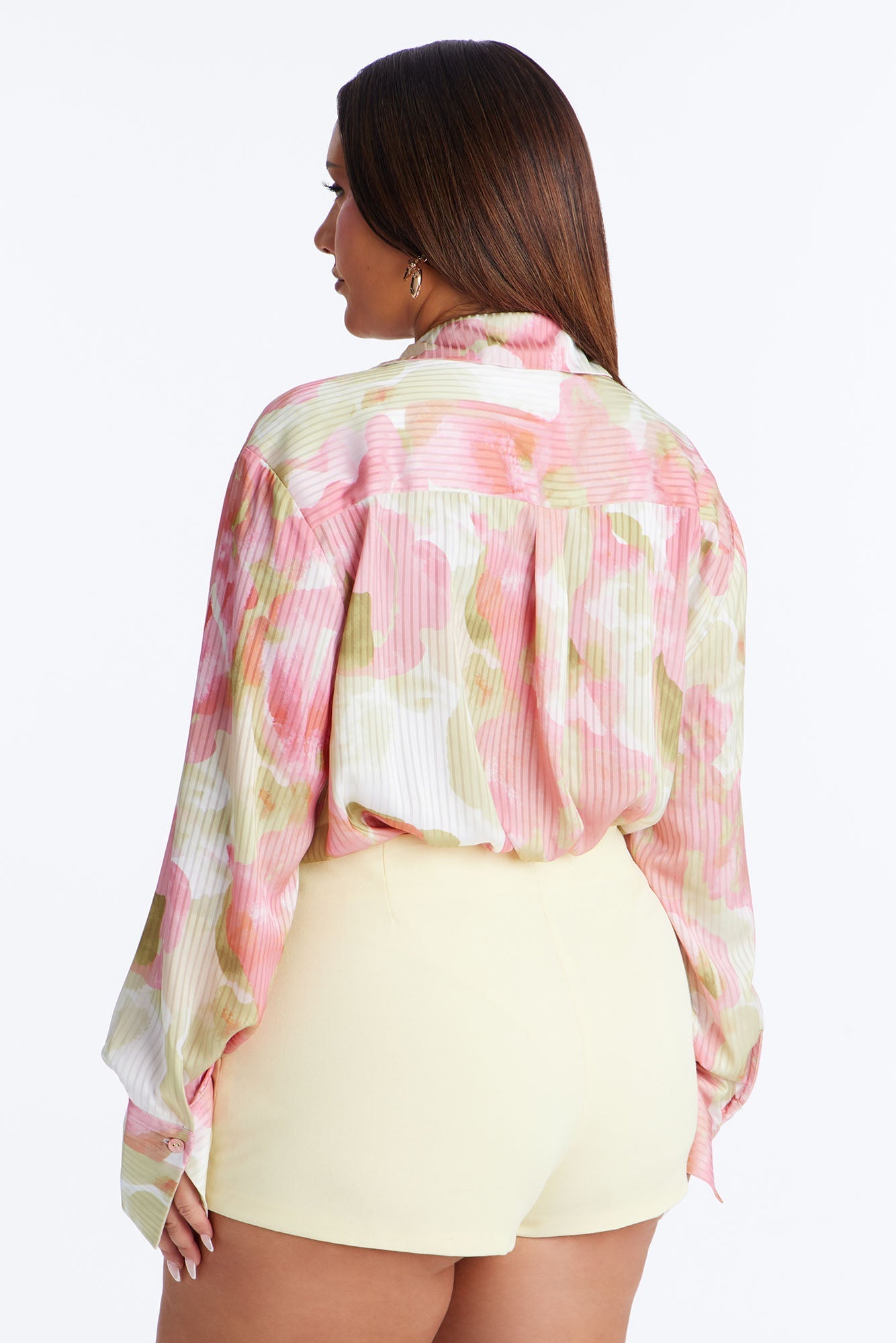 Maya Floral Satin Bodysuit - Pink/combo