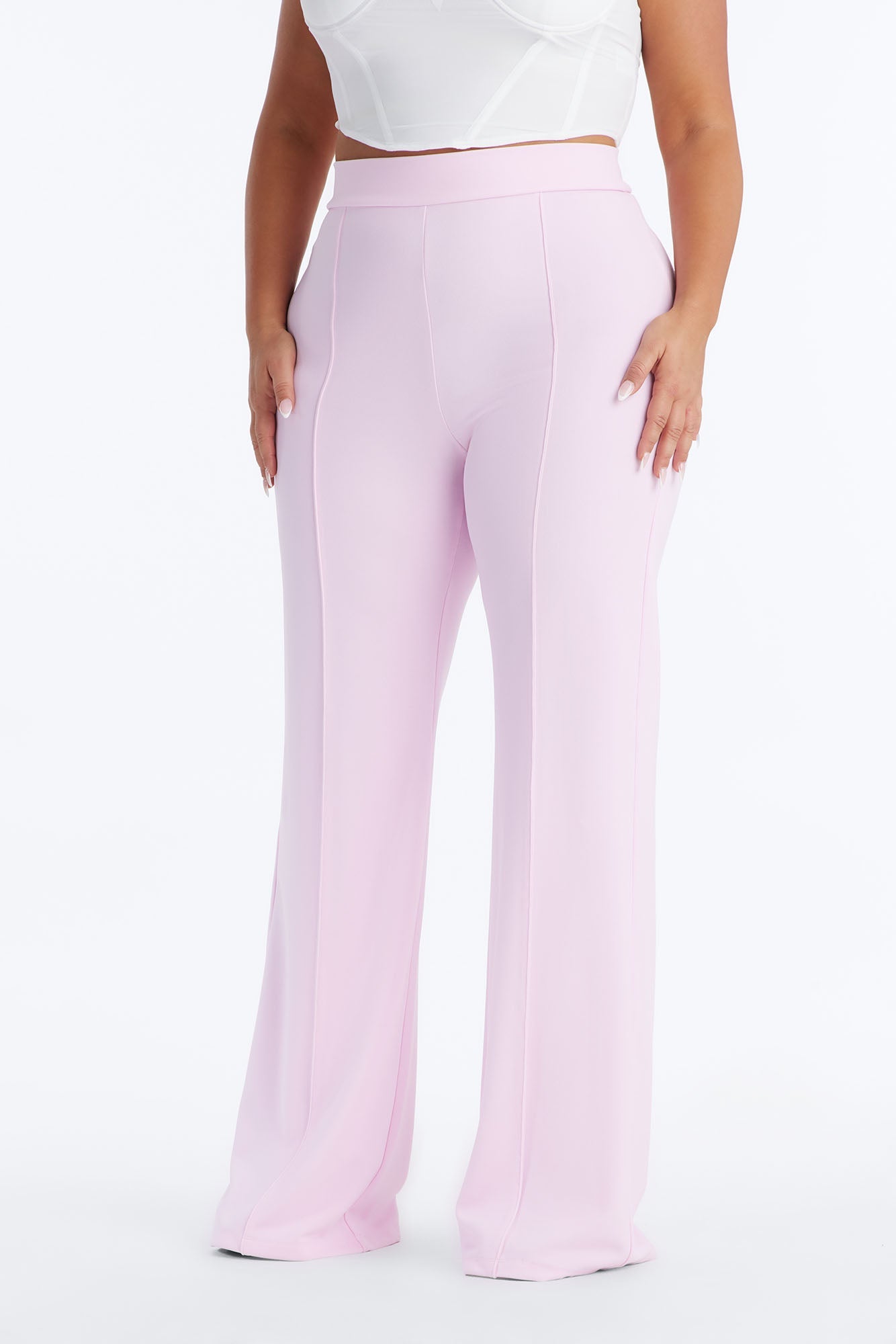 Tall Victoria High Waisted Dress Pants - Light Pink
