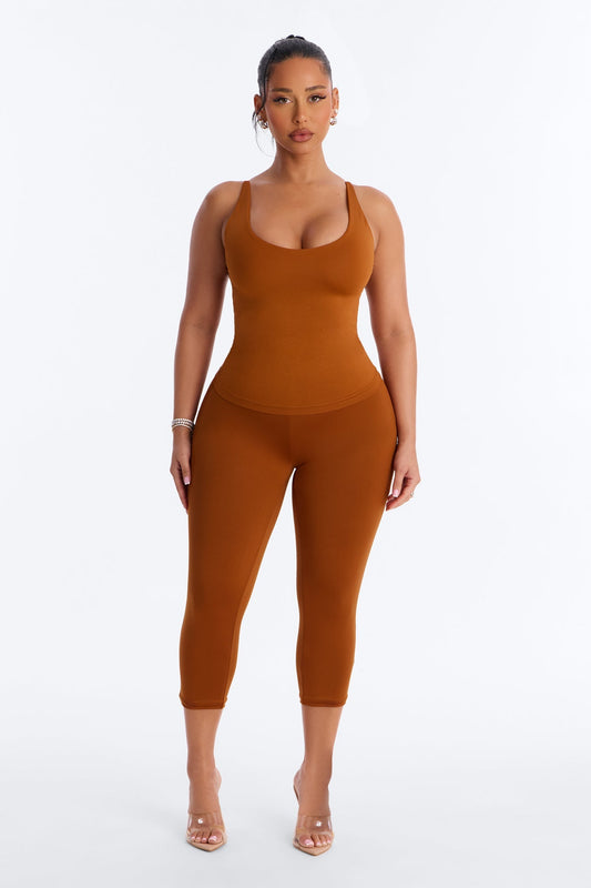 Contour Double Lined Capri Pant - Copper NEWFASHIONEDGE