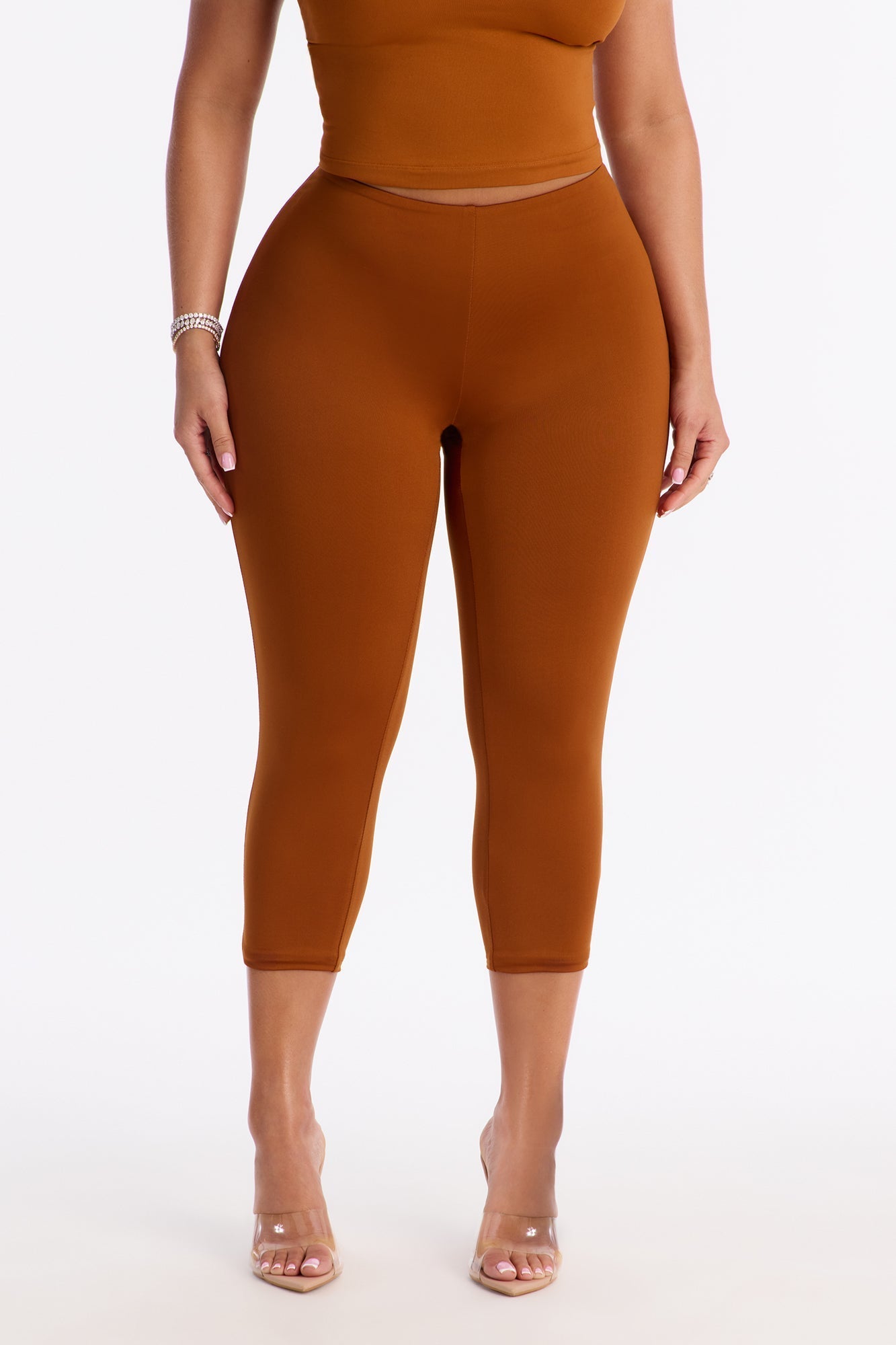 Contour Double Lined Capri Pant - Copper NEWFASHIONEDGE