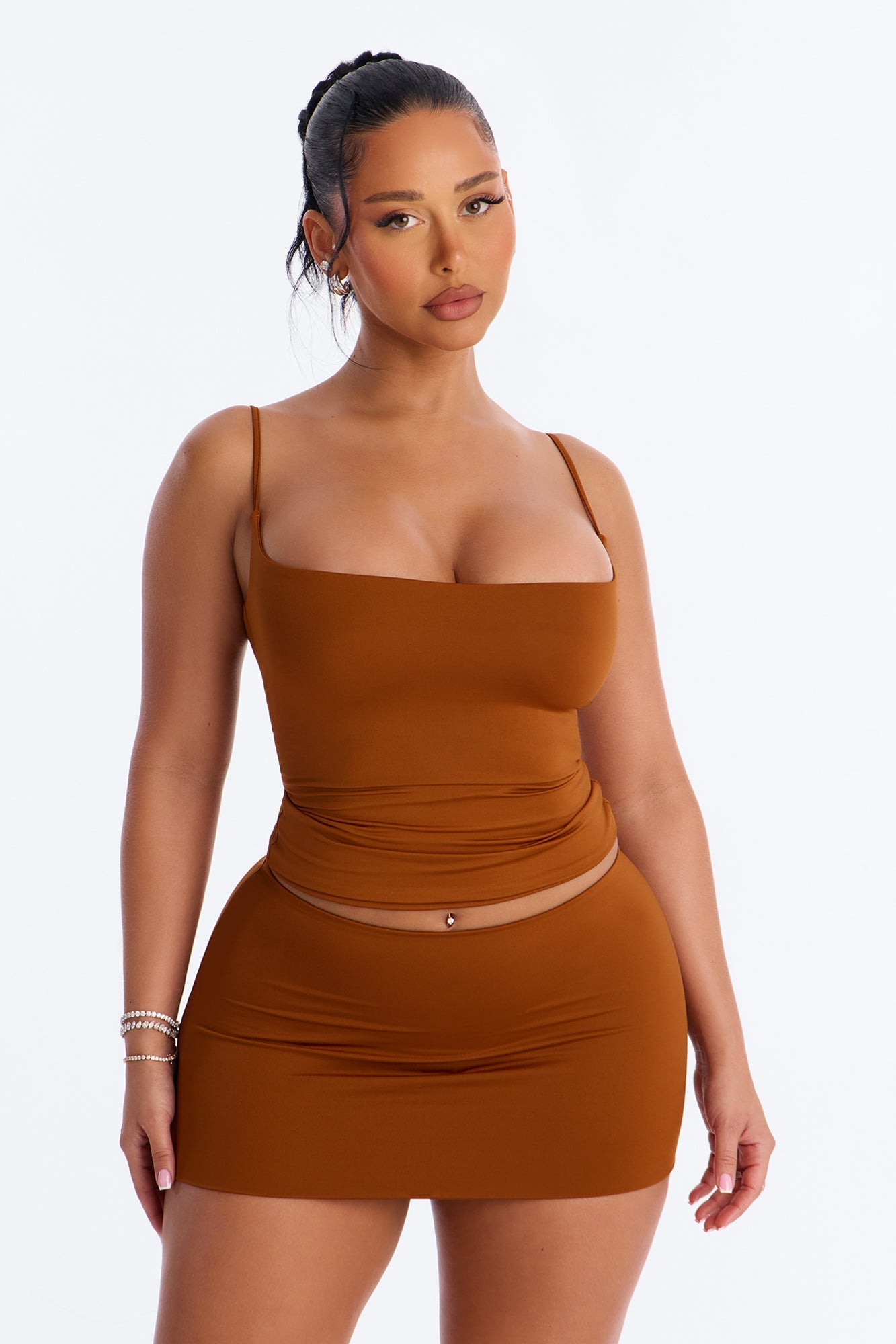 Contour Double Lined Cami Top - Copper NEWFASHIONEDGE
