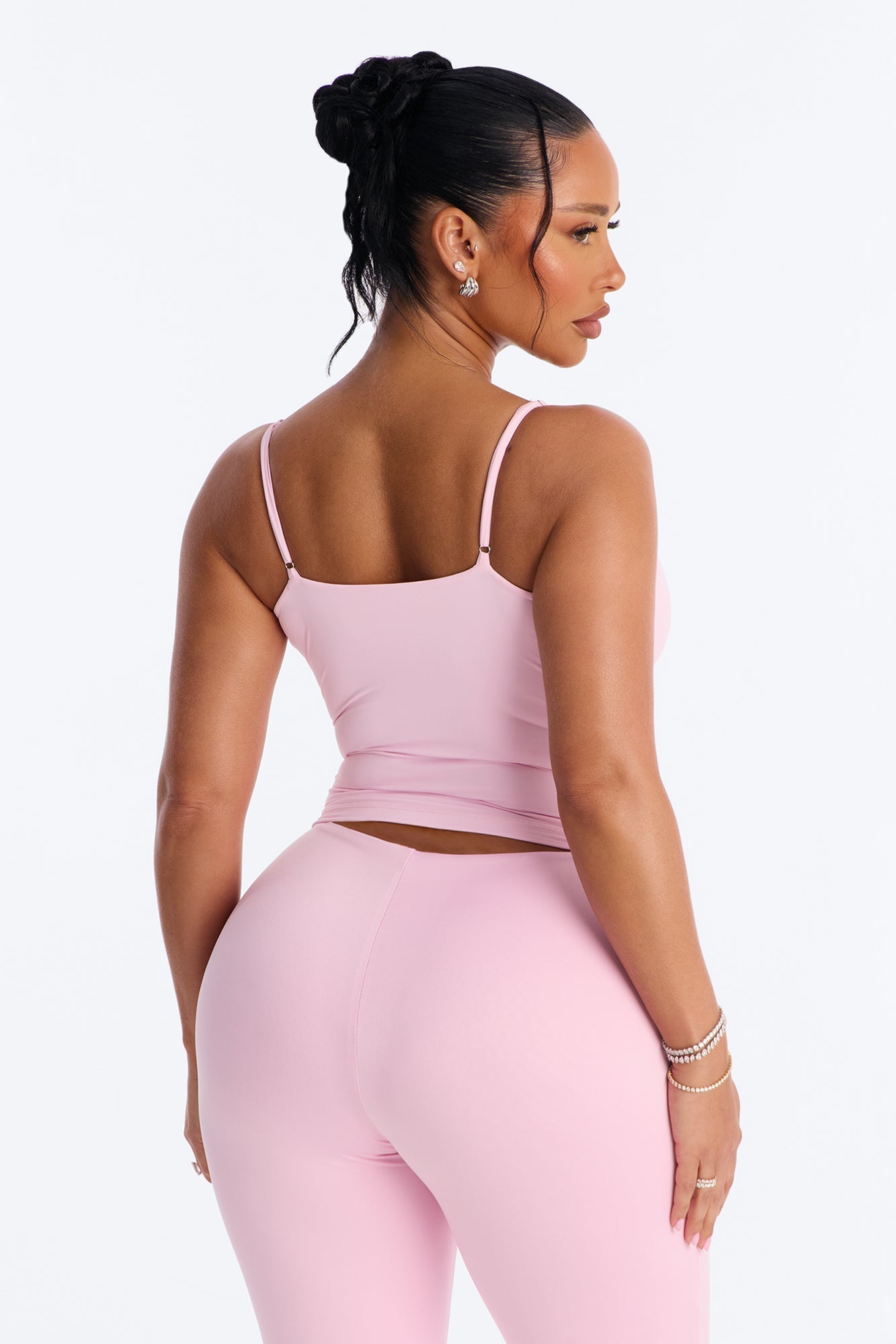 Second Skin Bra Pad V Neck Cami - Light Pink