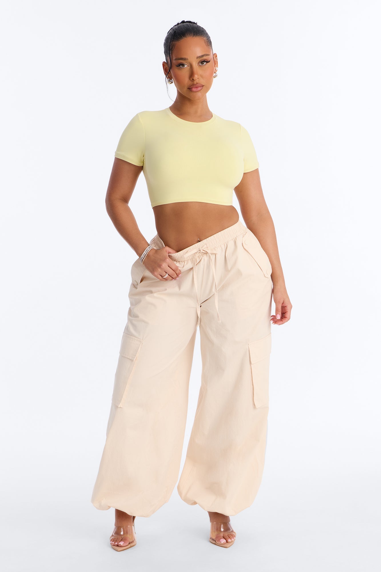 Second Skin Double Lined Super Cropped Tee - Yellow Fashion Nova