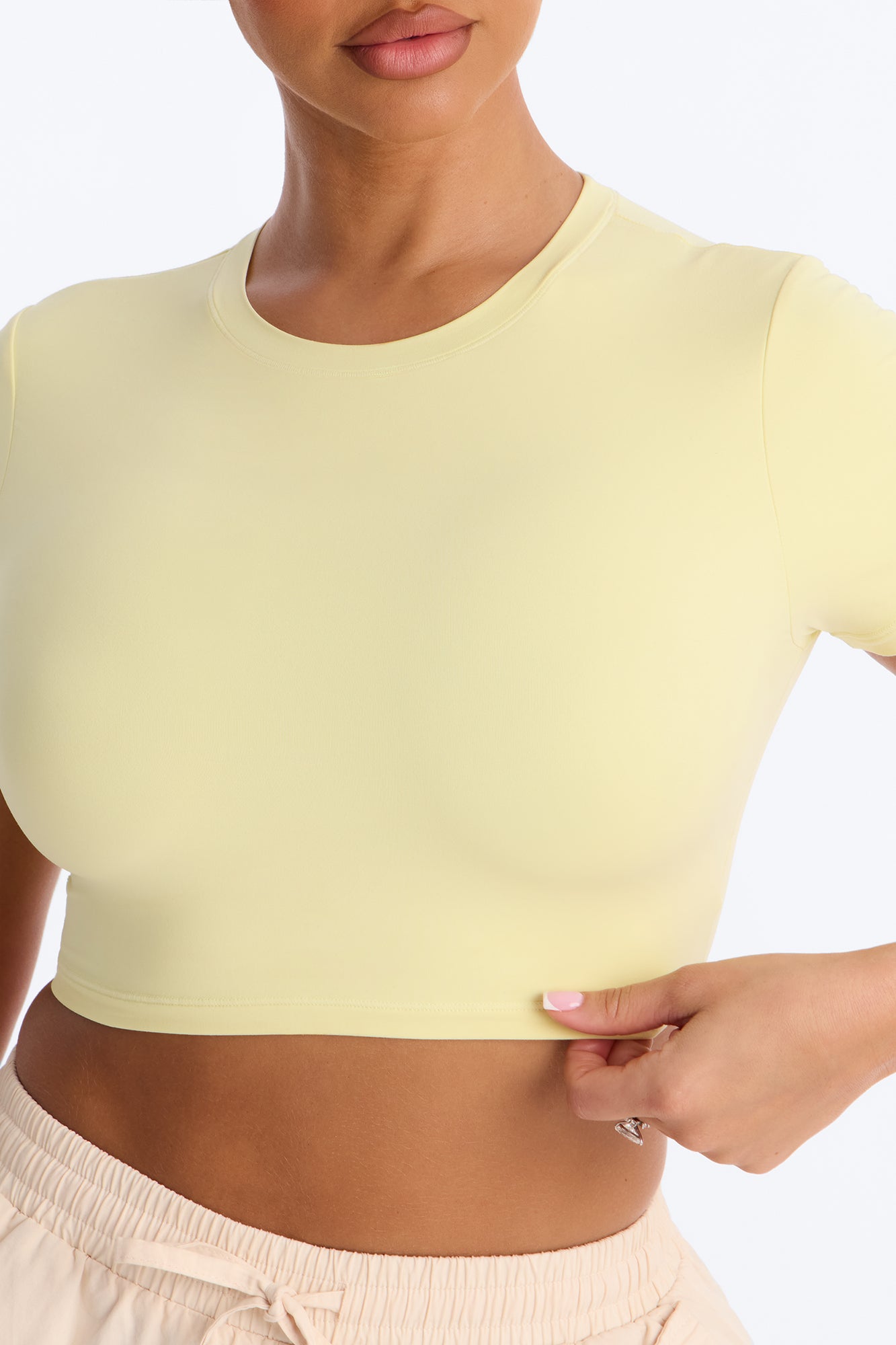 Second Skin Double Lined Super Cropped Tee - Yellow Fashion Nova