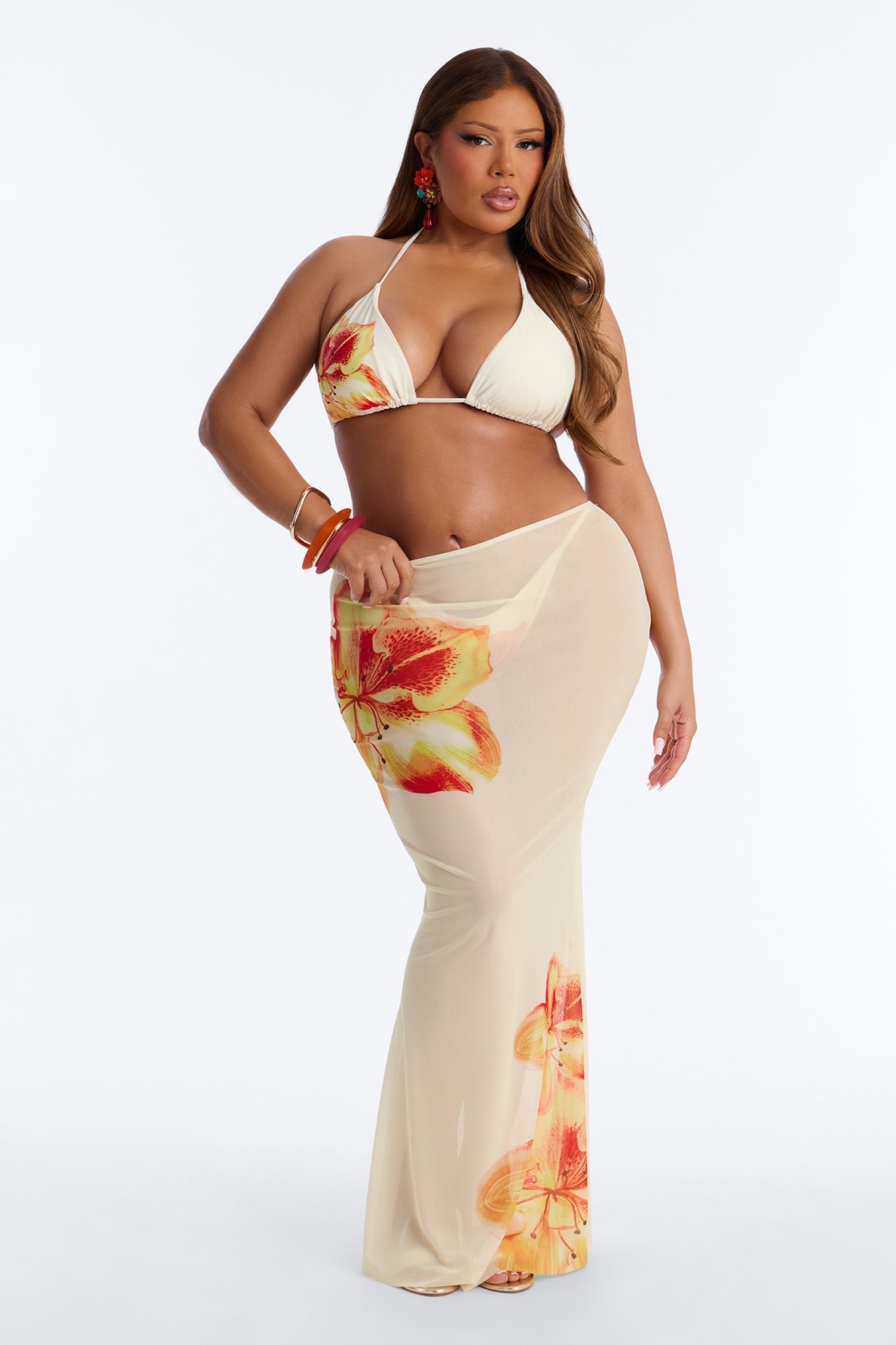 Through It All Bikini And Sarong - Ivory NEWFASHIONEDGE