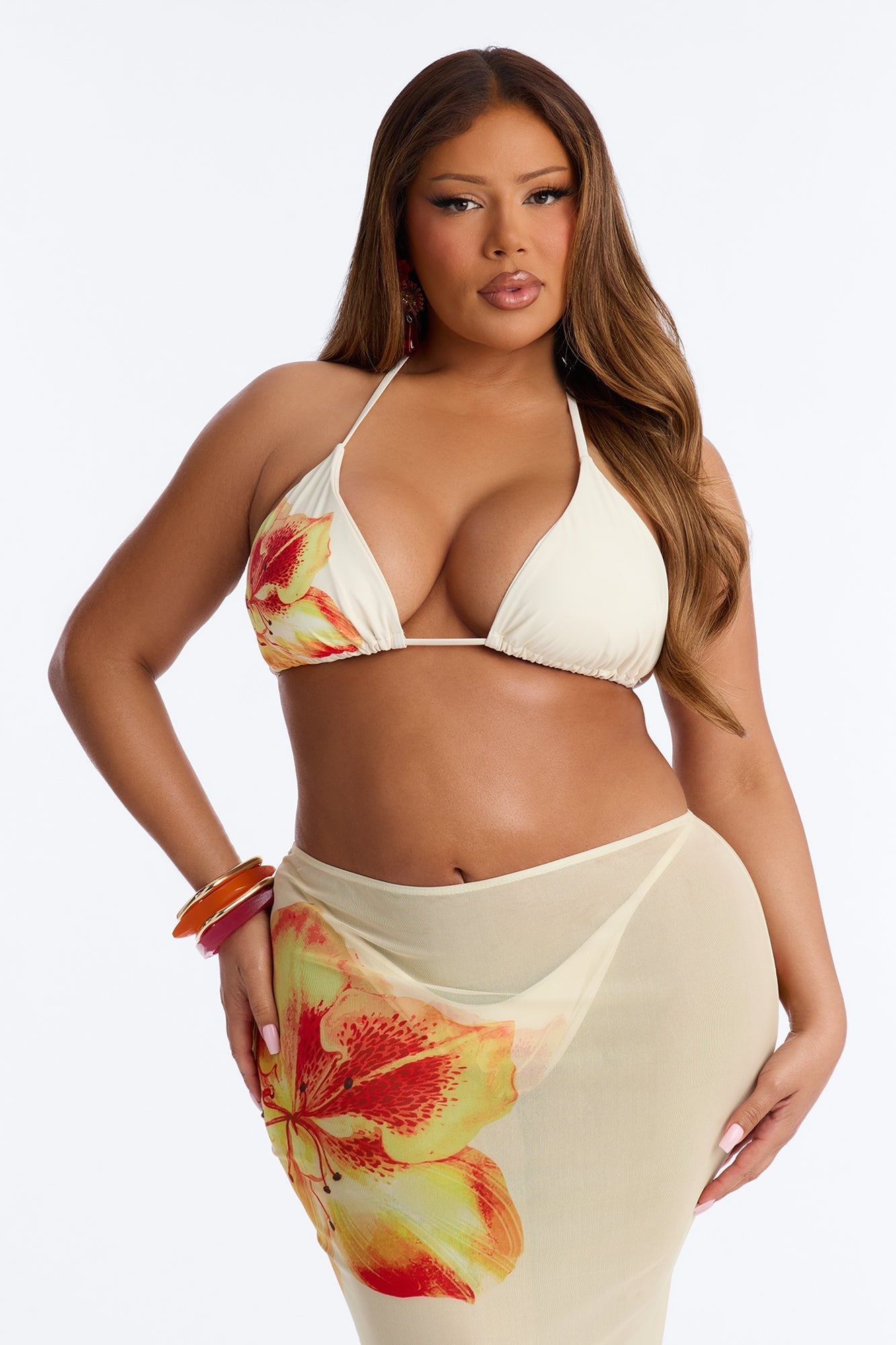 Through It All Bikini And Sarong - Ivory NEWFASHIONEDGE