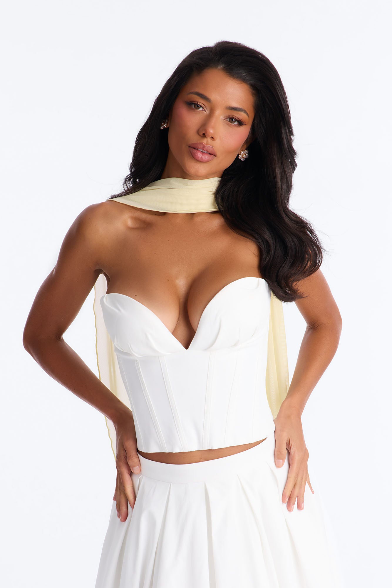 Romance Hour Corset Skirt Set - White Fashion Nova