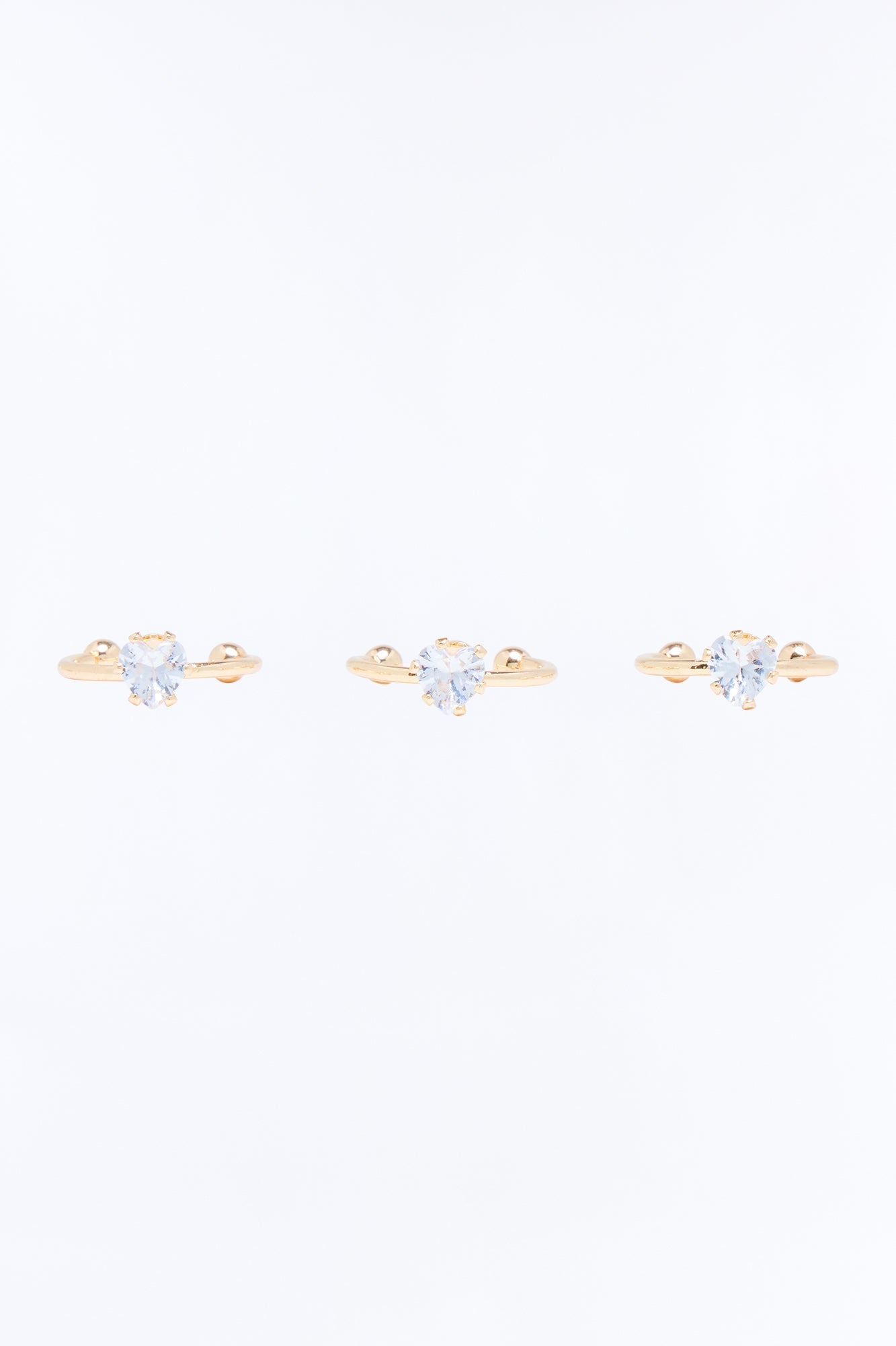 Dainty Sparkle 3 Piece Toe Ring Set - Gold