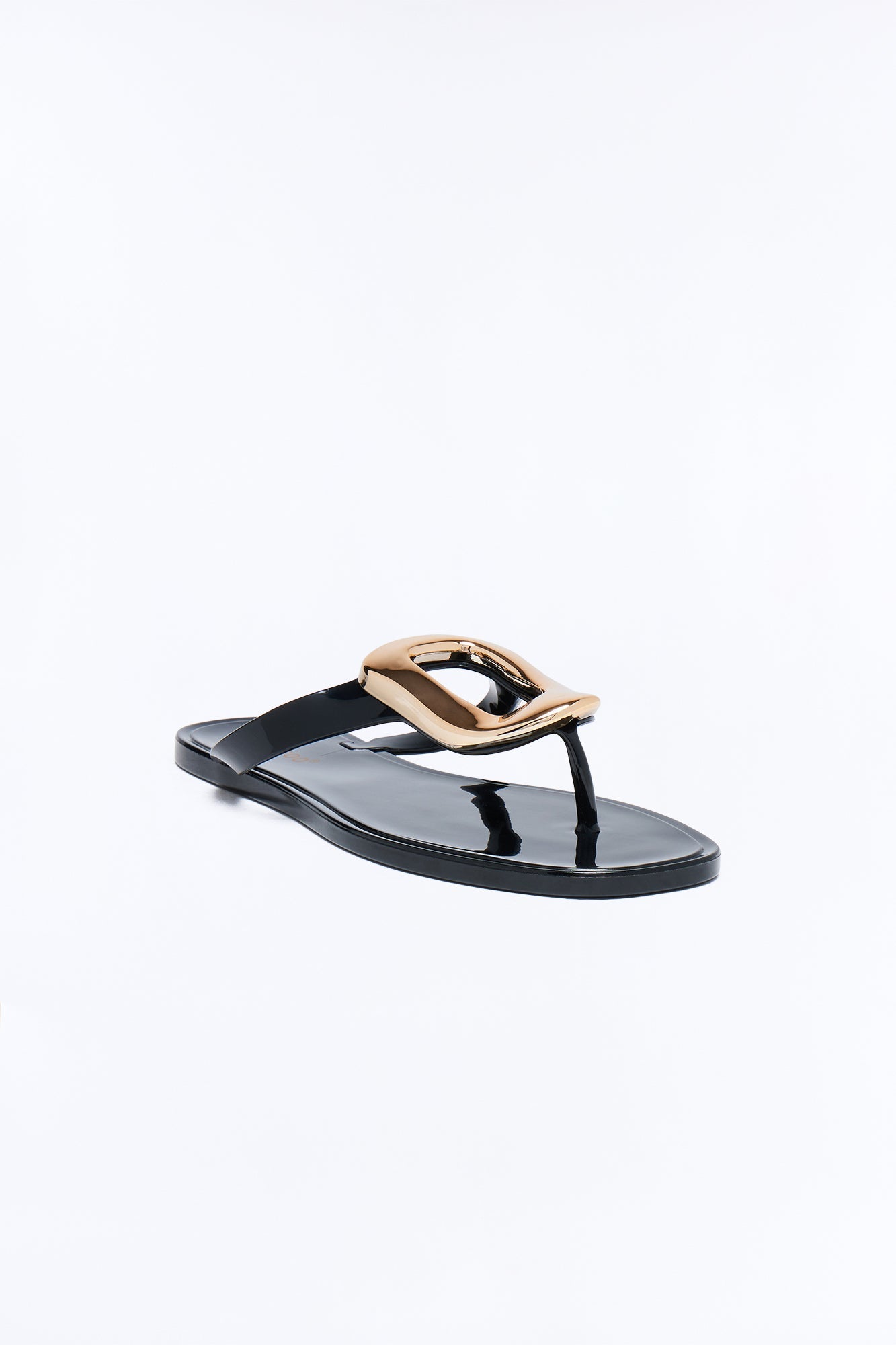 Zani Jelly Hardware Flip Flops - Black NEWFASHIONEDGE