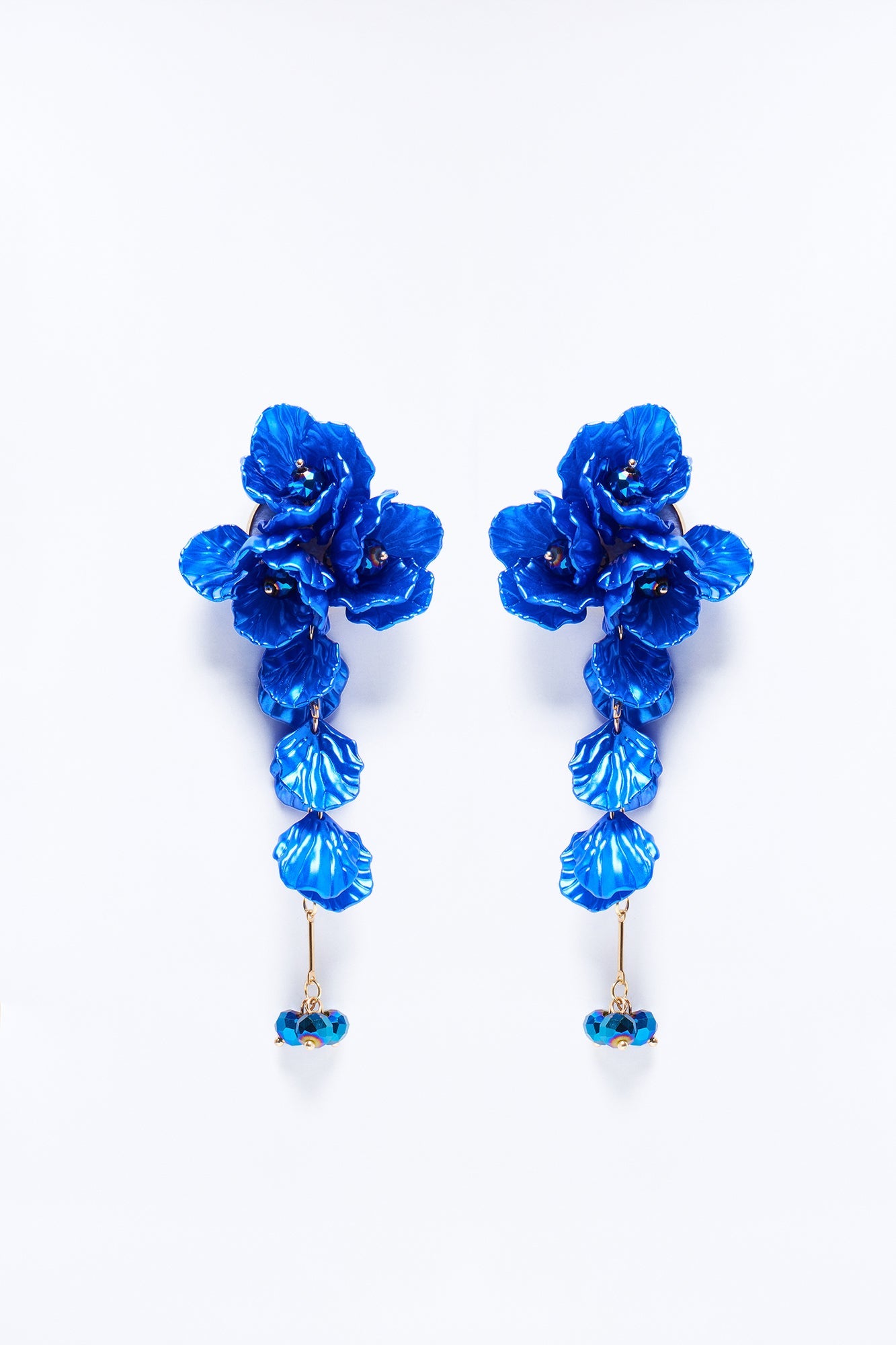 Floral Vine Earrings - Blue