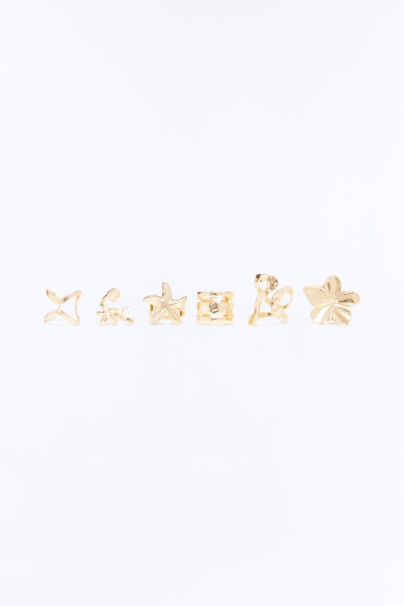 Fruity Smoothie 6 Piece Ring Set - Gold