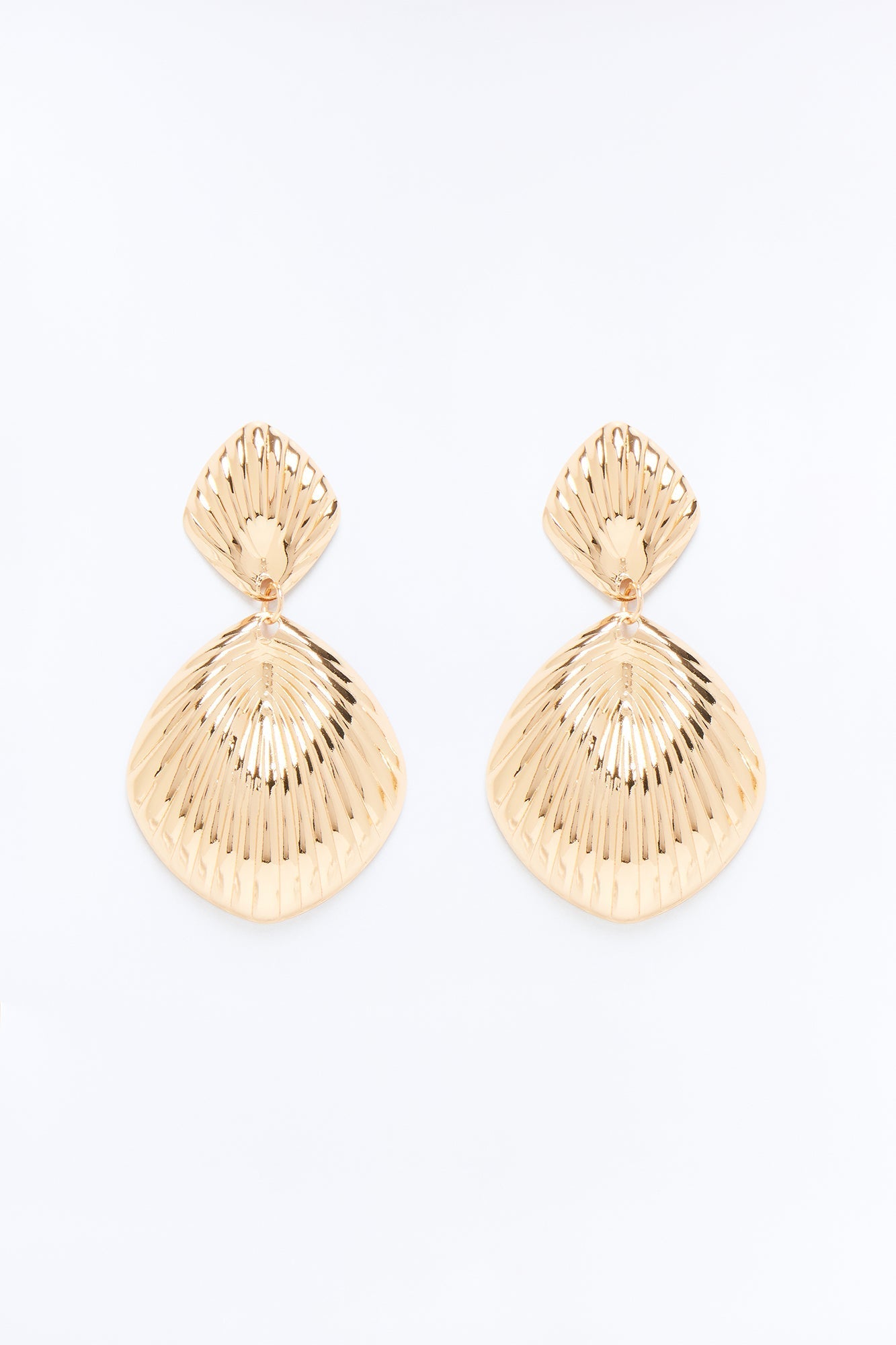 No One Cares Hardware Drop Earrings - Gold
