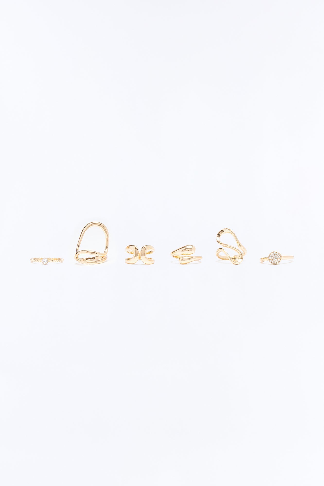 Artisan Muse 6 Piece Ring Set - Gold NEWFASHIONEDGE