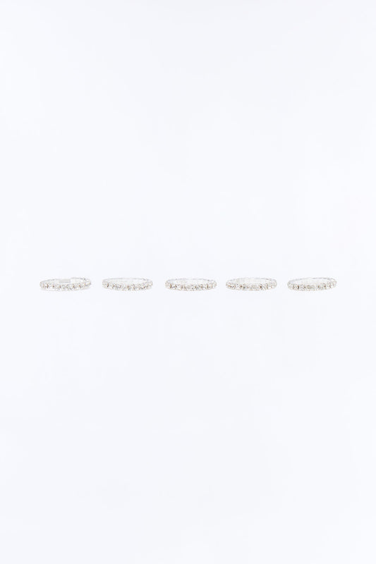 Touch Of Glam 5 Piece Toe Ring Set - Silver NEWFASHIONEDGE
