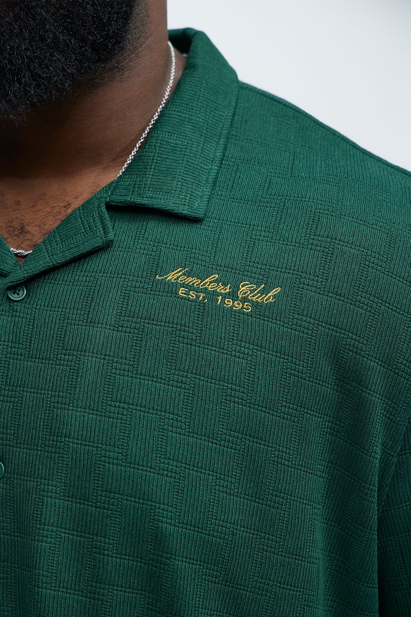 Vintage Short Sleeve Button Up Shirt - Hunter Green