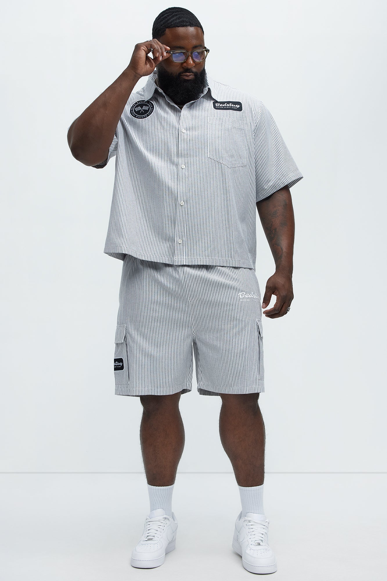 Bedstuy Patch Relaxed Shorts - Black/White