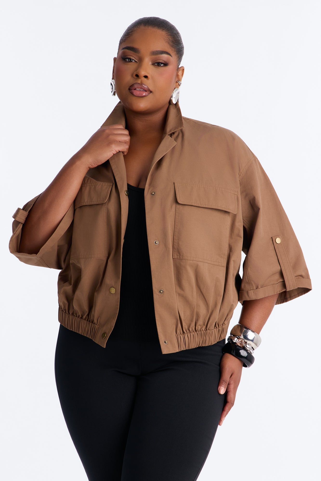 Plans Made Oversized Airflow Shirt - Brown NEWFASHIONEDGE