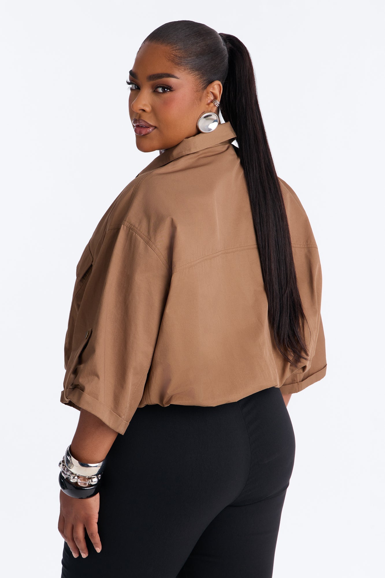 Plans Made Oversized Airflow Shirt - Brown NEWFASHIONEDGE