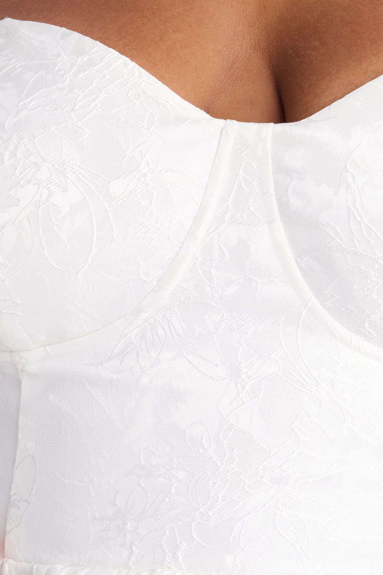 Living A Fairytale Jacquard Midi Dress - White NEWFASHIONEDGE