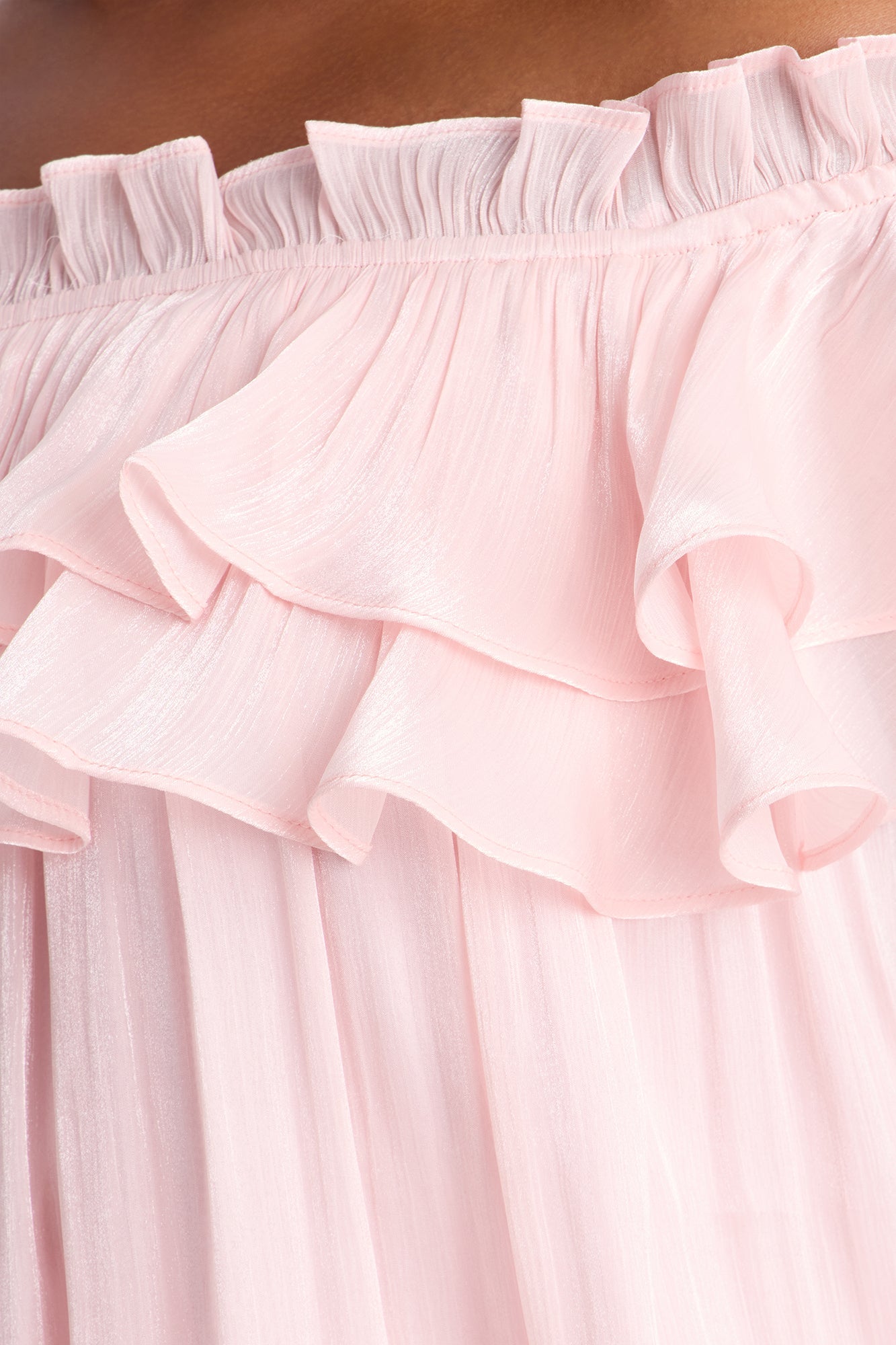 Alivia Ruffle Organza Mini Dress - Light Pink