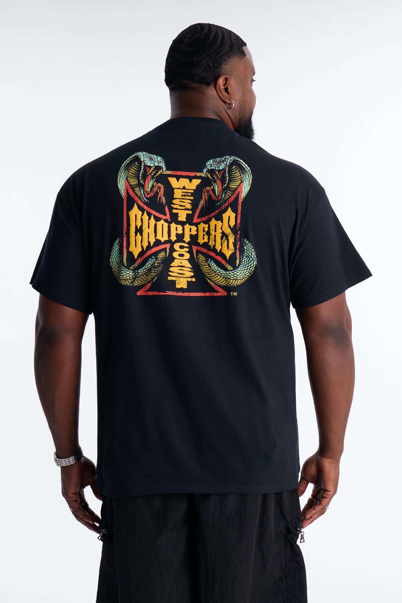 West Coast Choppers Cobra Puff Print Short Sleeve Tee - Black