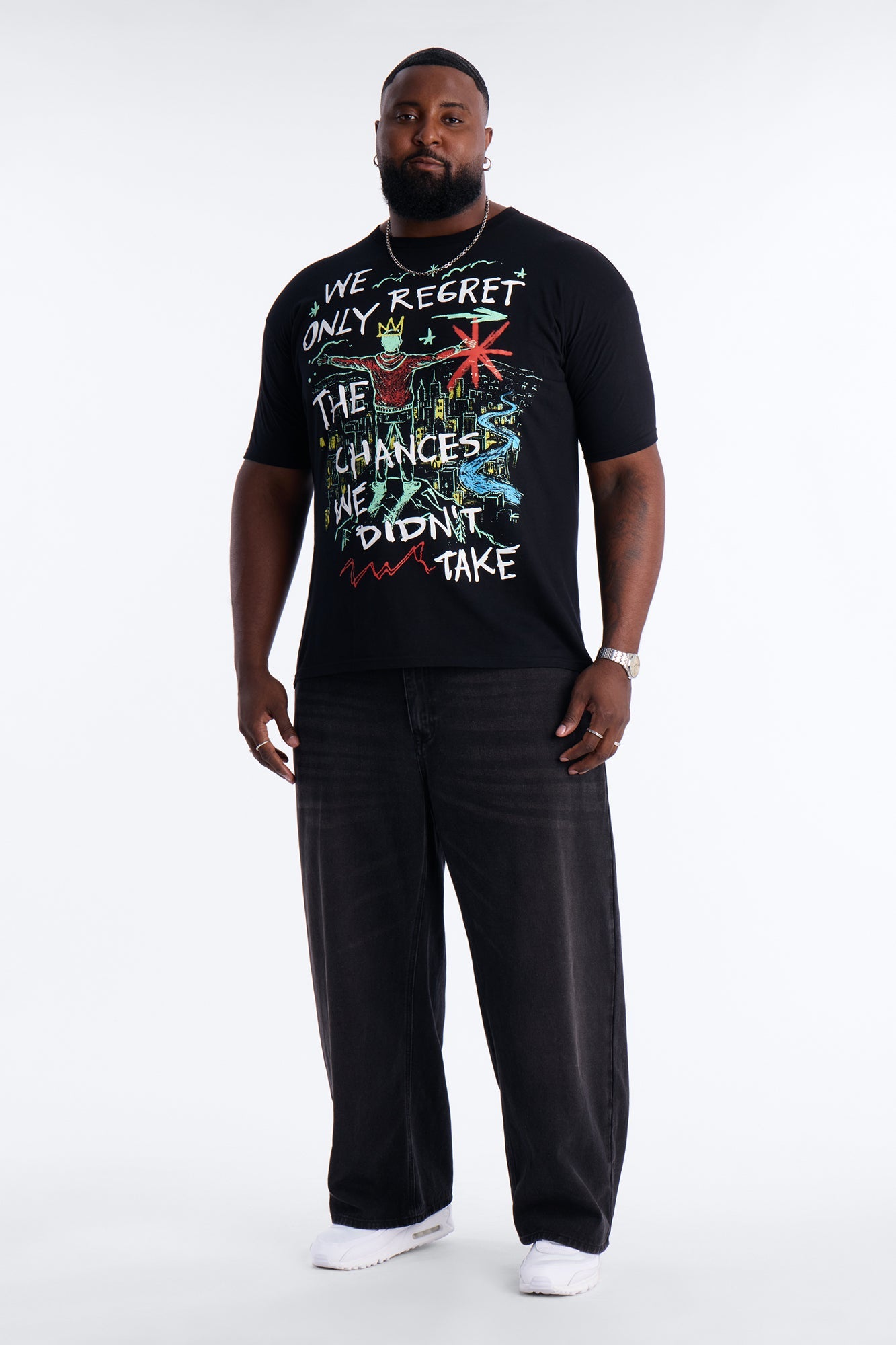 Fortunate Favors The Bold Puff Print Short Sleeve Tee - Black