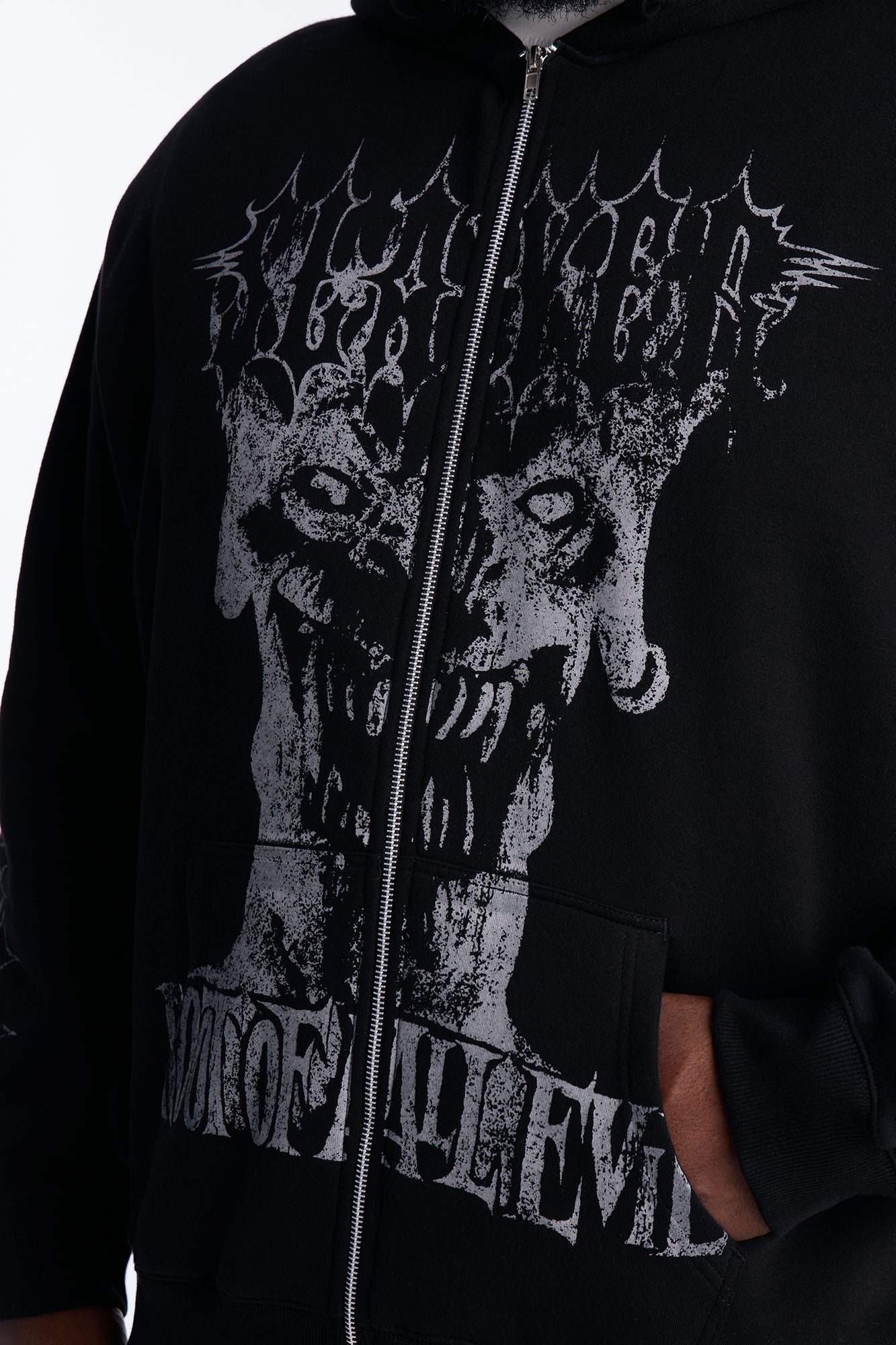 Slayer Tour 1988 Vintage Zip Hoodie - Black Wash