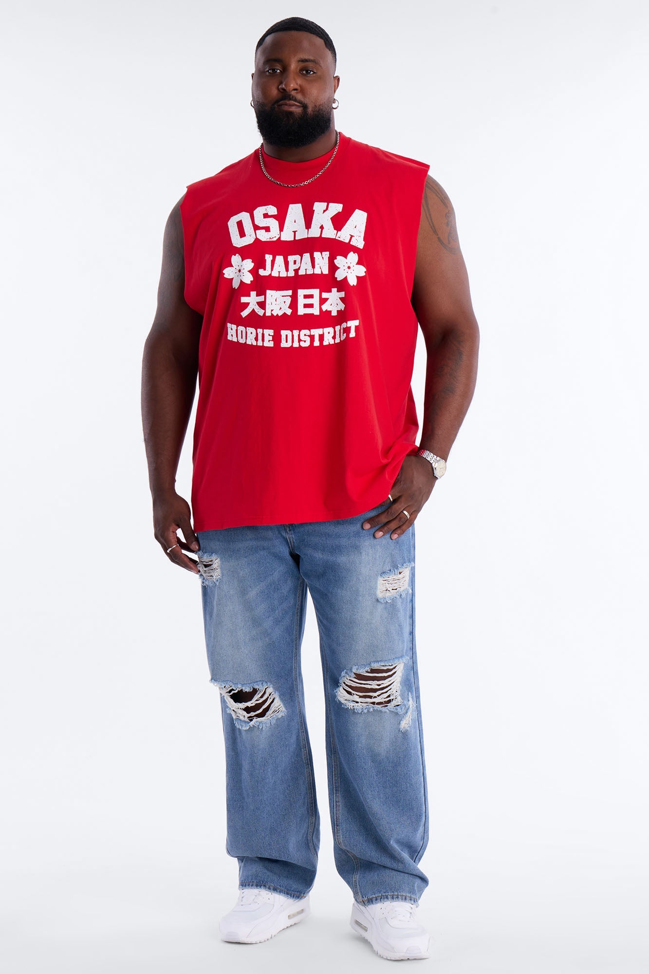Osaka Japan Muscle Tee - Red