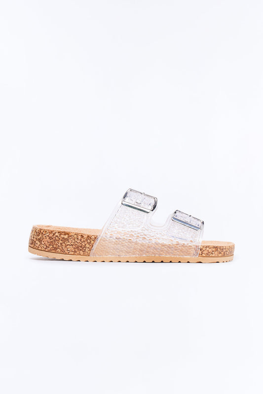 Drina Buckle Jelly Slides - Clear