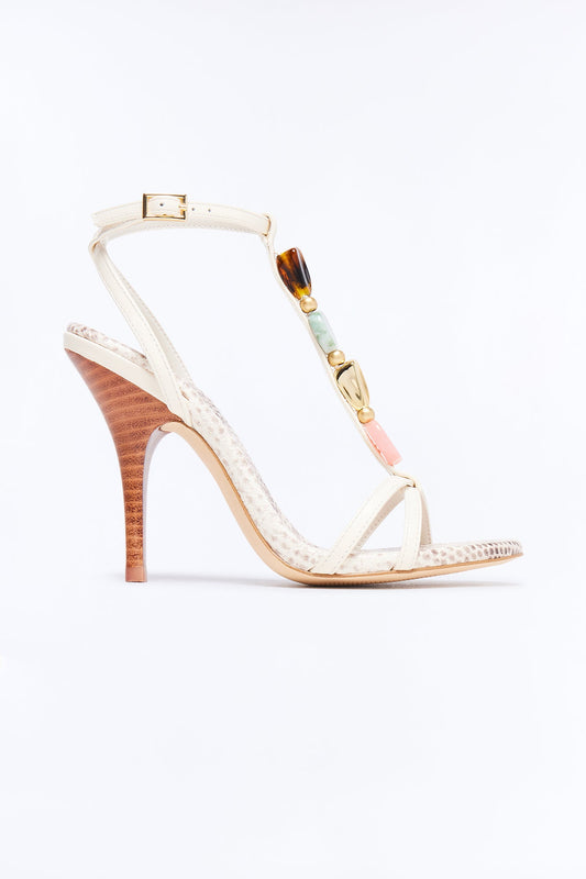 Steve Madden Frenzi Embellished Heels - Natural/Combo