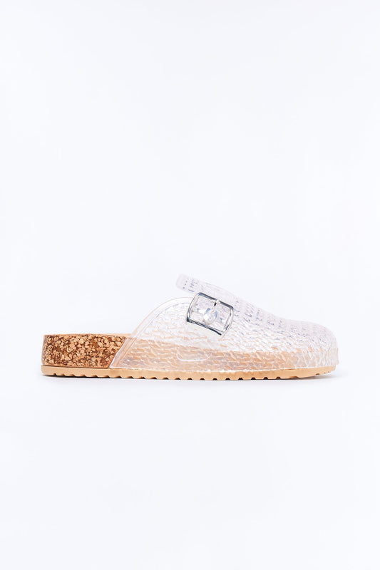 Anny Buckle Jelly Slides - Clear NEWFASHIONEDGE