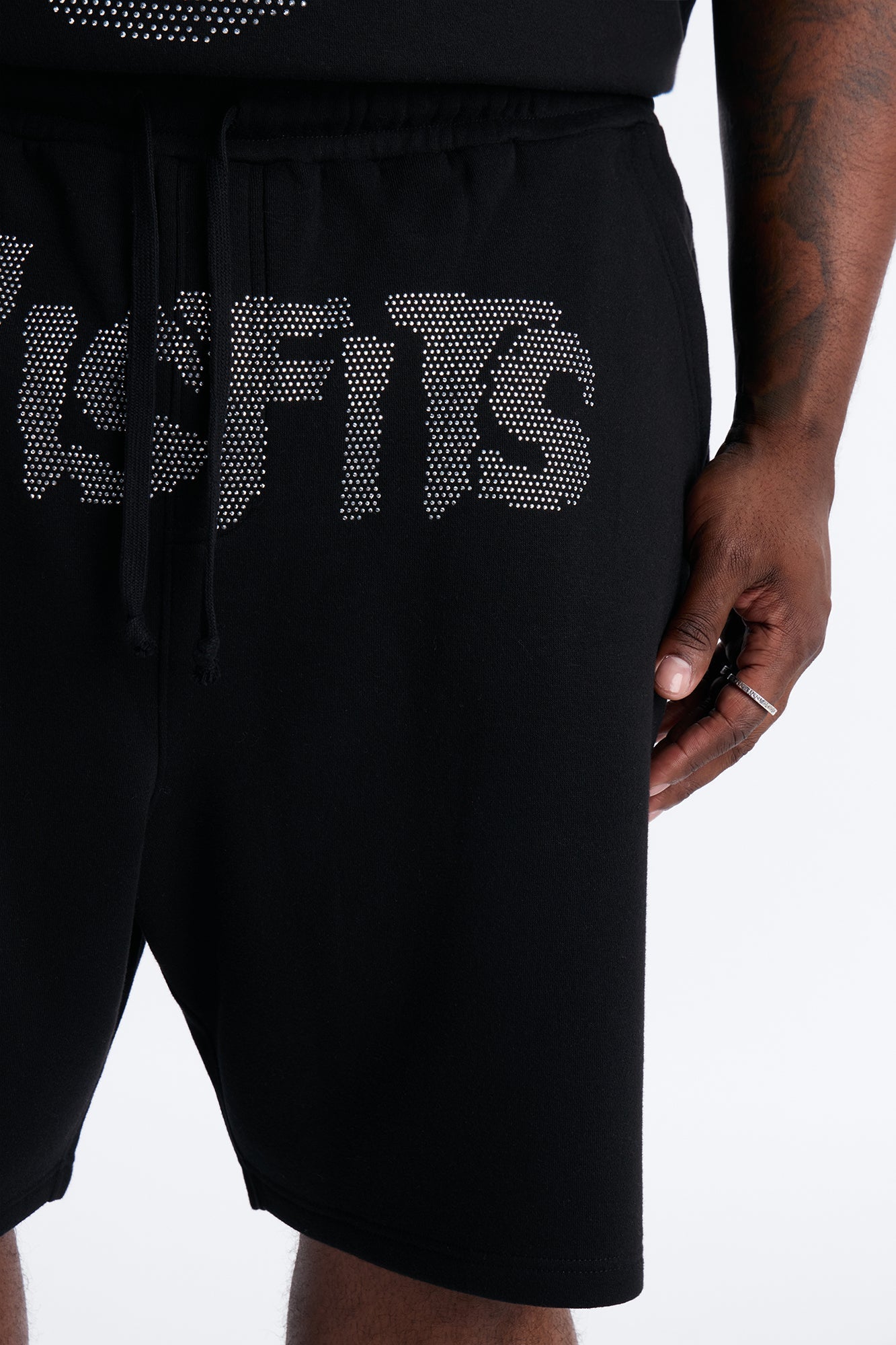 MIsfits Rhinestone Relaxed Sweatshorts - Black