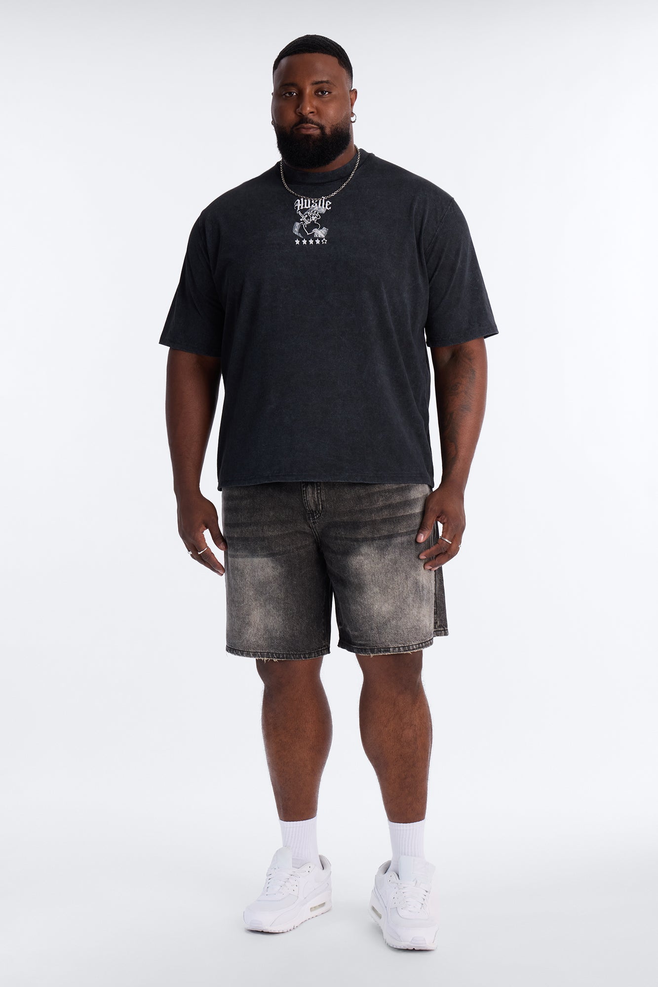 Venice Vintage Relaxed Denim Shorts - Black Wash