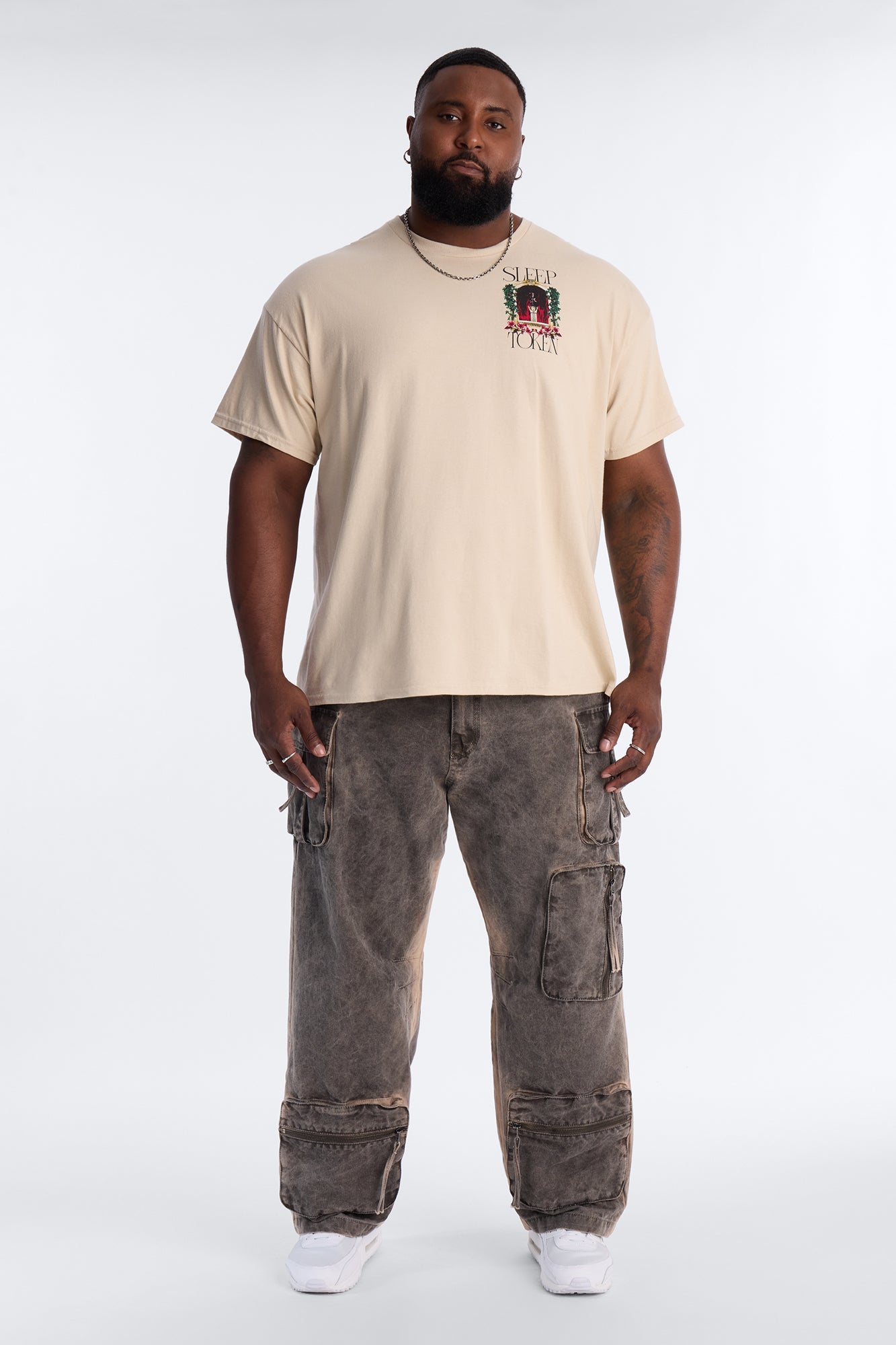 Sleep Token Rose Short Sleeve Tee - Cream