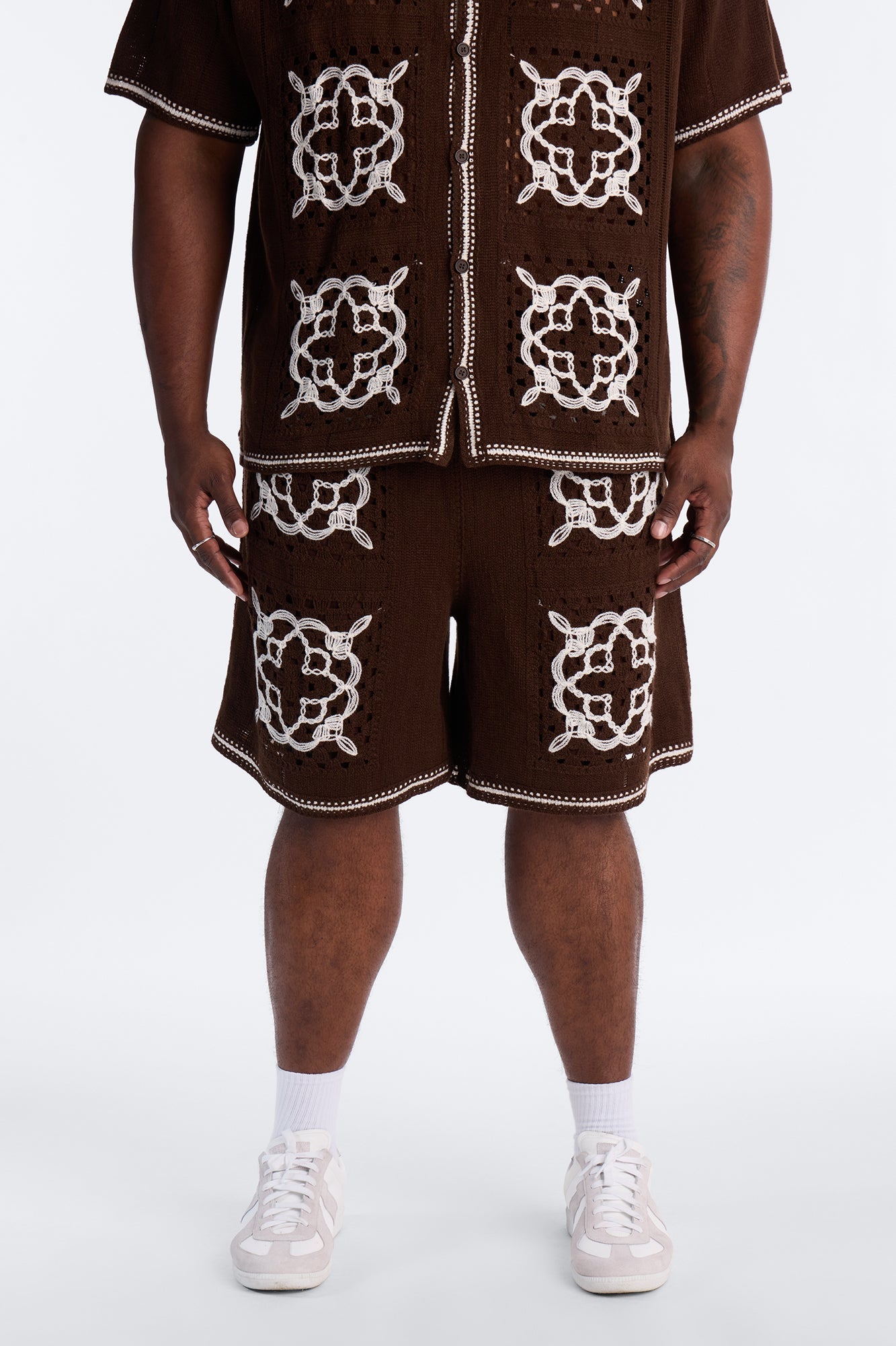 Relaxed Lido Isle Crochet Short - Brown