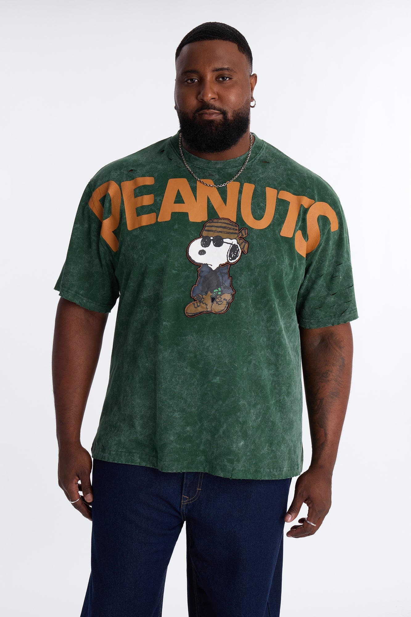 Peanuts Cool Vibes Graphic Short Sleeve Tee - Hunter Green
