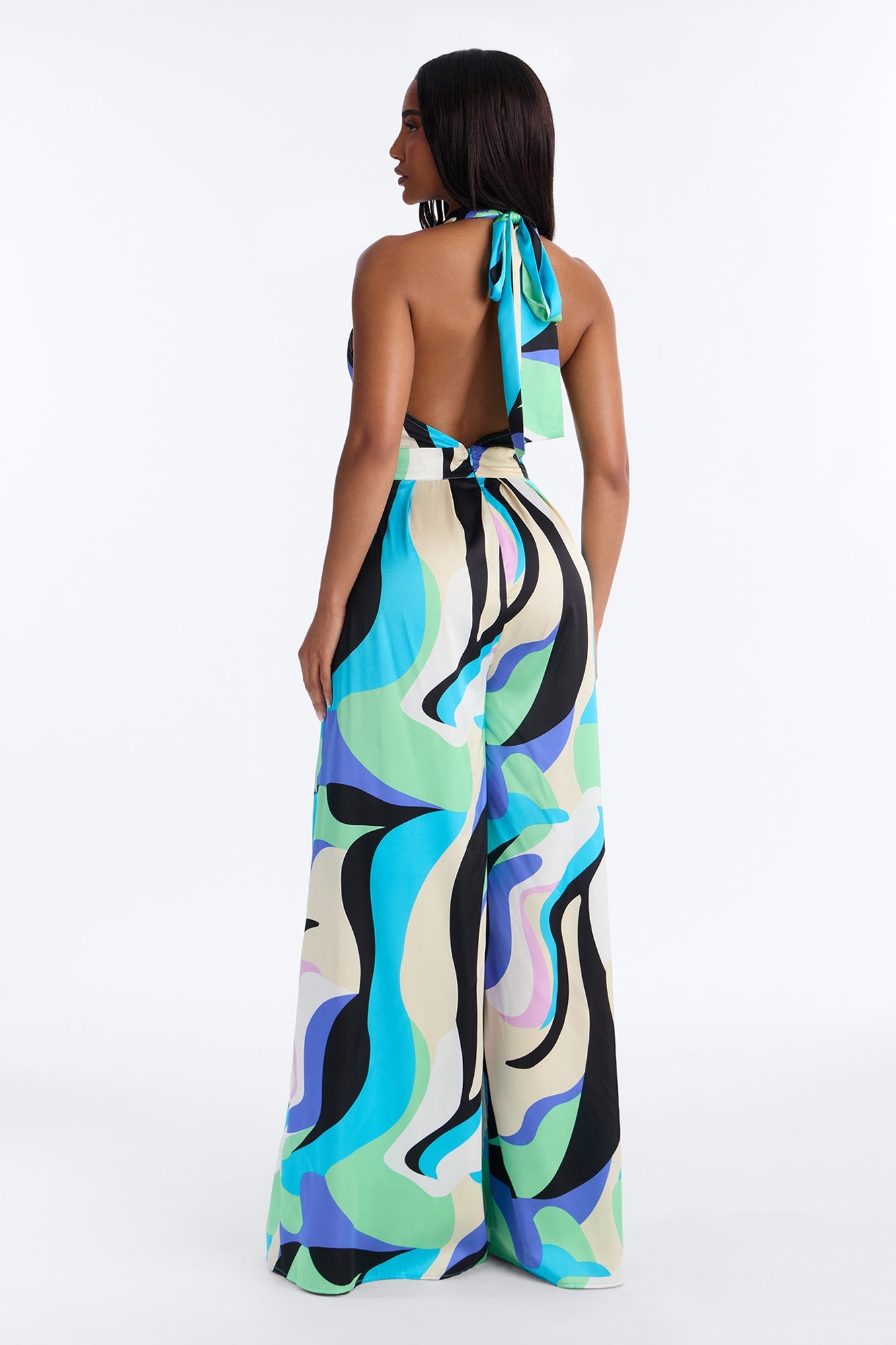Jules Belted Wide Leg Jumpsuit - Blue Fashion Nova