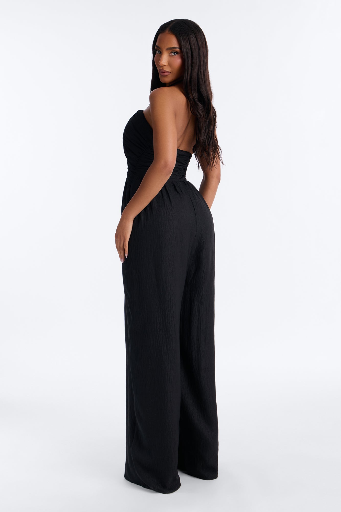 Grayson Strappy Wide Leg Jumpsuit - Black NEWFASHIONEDGE