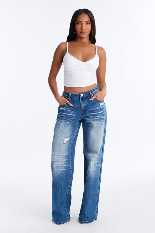 Everyday Icon Non Stretch Straight Leg Jeans - Vintage Wash