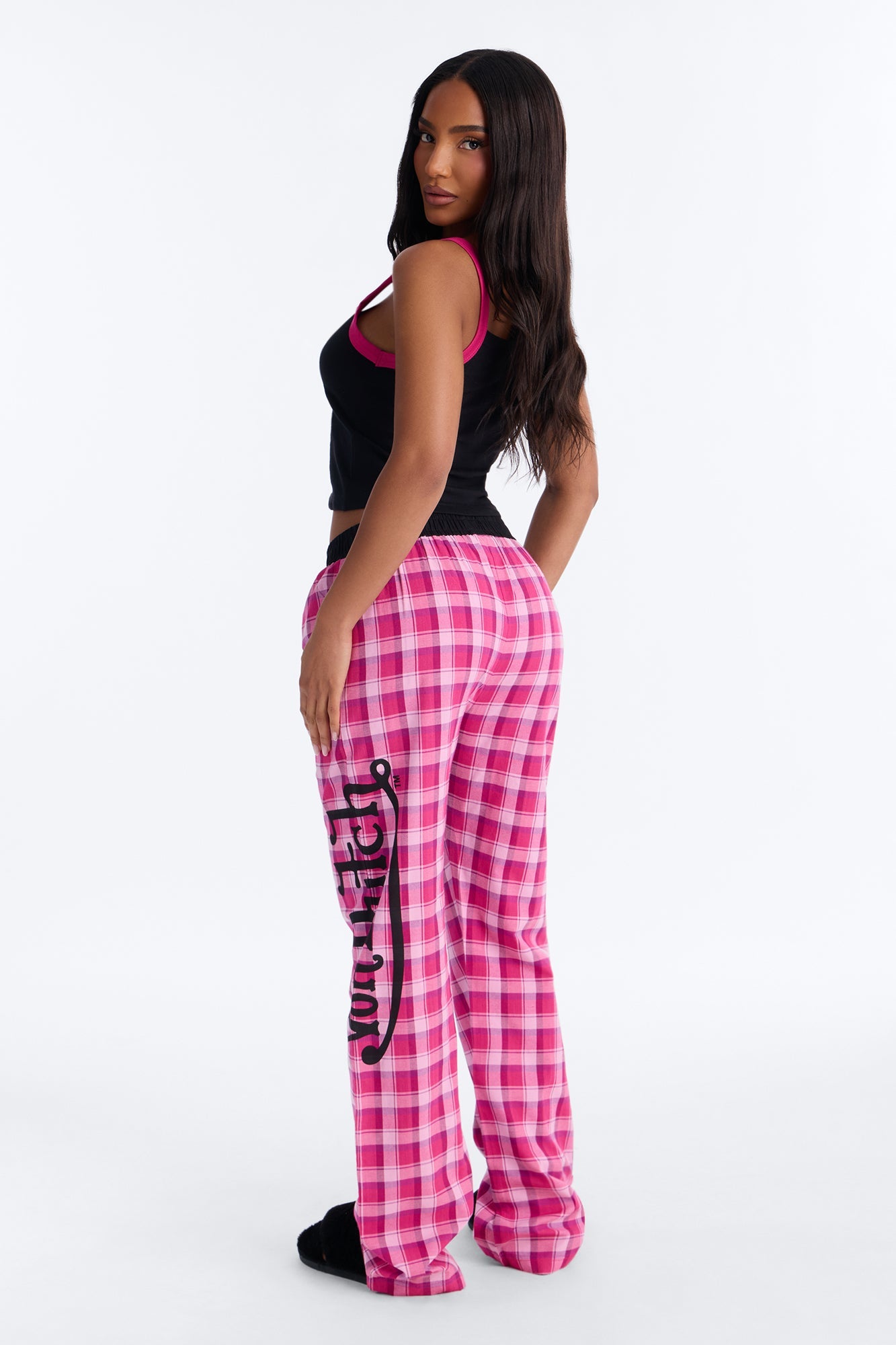 Von Dutch Cami PJ Boxer Pant Set - Black/Pink Fashion Nova