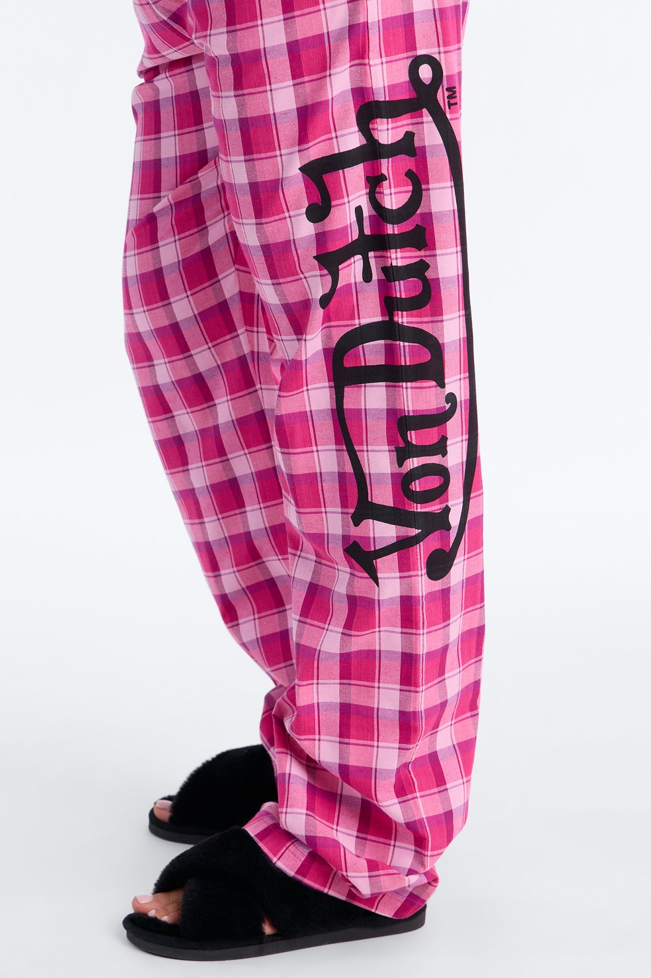 Von Dutch Cami PJ Boxer Pant Set - Black/Pink Fashion Nova